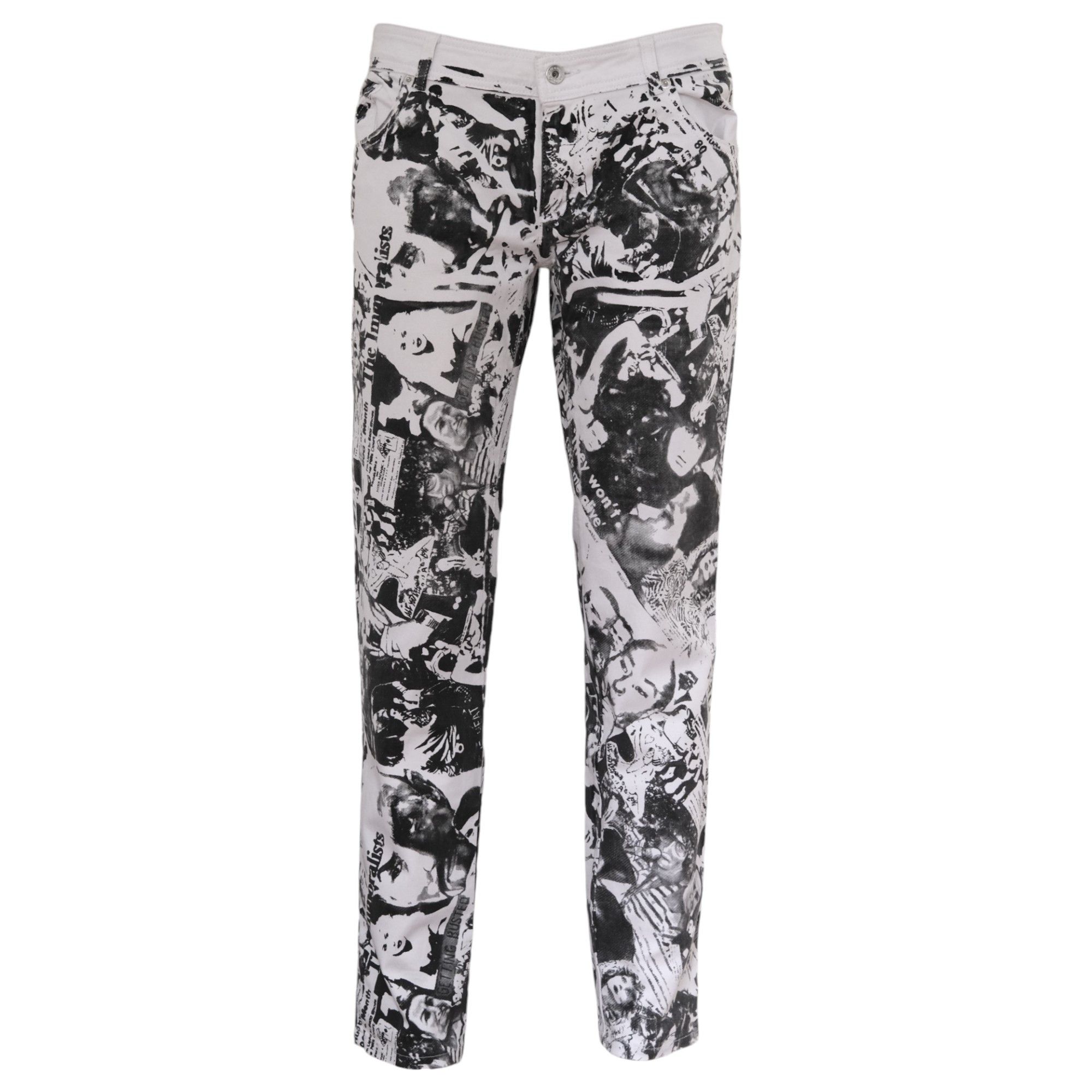 Dolce & Gabbana R Budd Dwyer Newspaper Print Pants Size 30" / US 8 / IT 44 - 1 Thumbnail