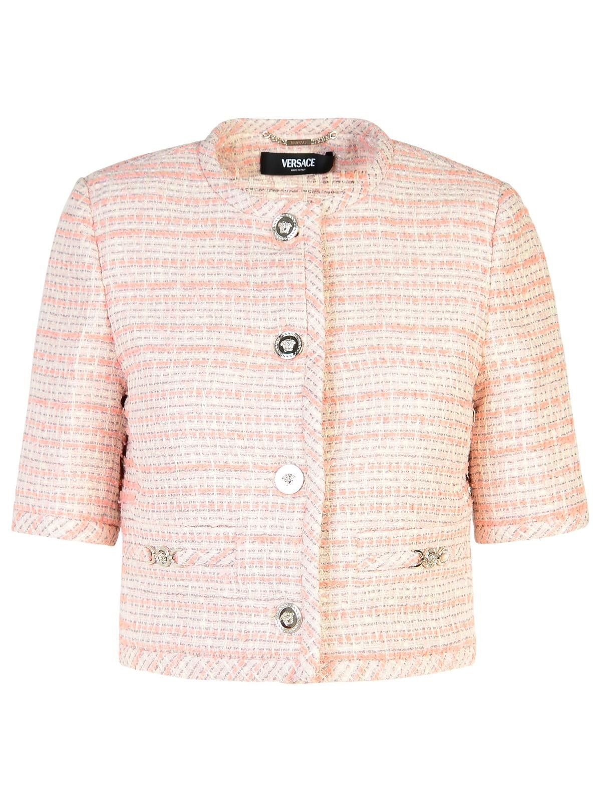 Versace VERSACE Pink Cotton Blend Jacket Size S / US 4 / IT 40 - 1 Thumbnail