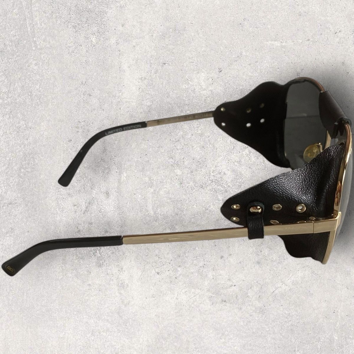 Balmain Balmain Aviator Leather Side Shield Sunglasses Size ONE SIZE - 1 Thumbnail