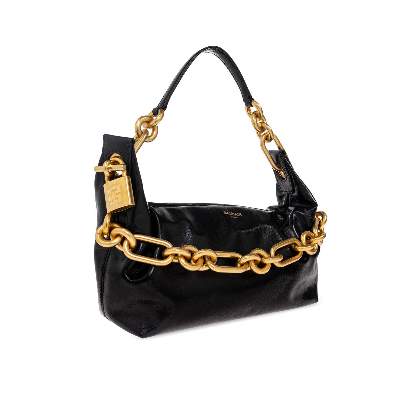 Balmain BALMAIN Sync Medium Black Leather Top Handle Bag New & Authe Size ONE SIZE - 3 Thumbnail