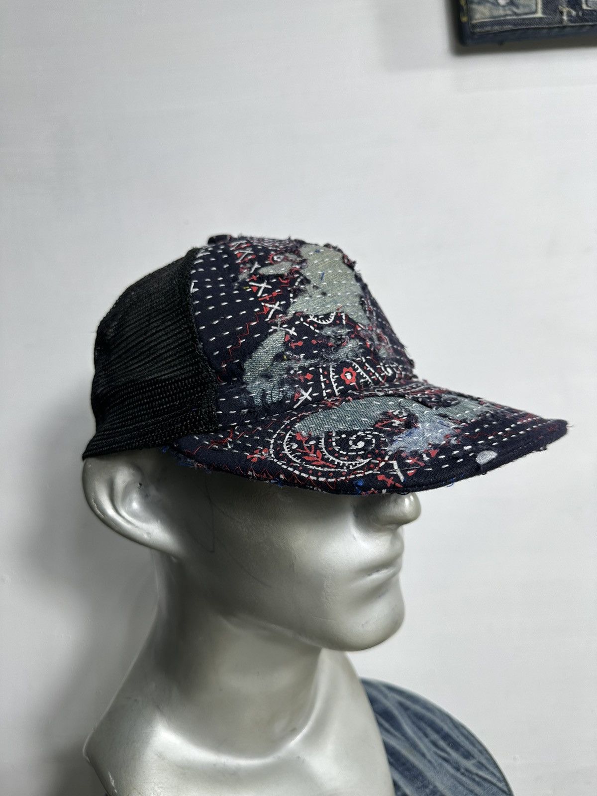 Handmade Custom Made Distressed Paisley Patchwork Boro Trucker hats Size ONE SIZE - 14 Thumbnail