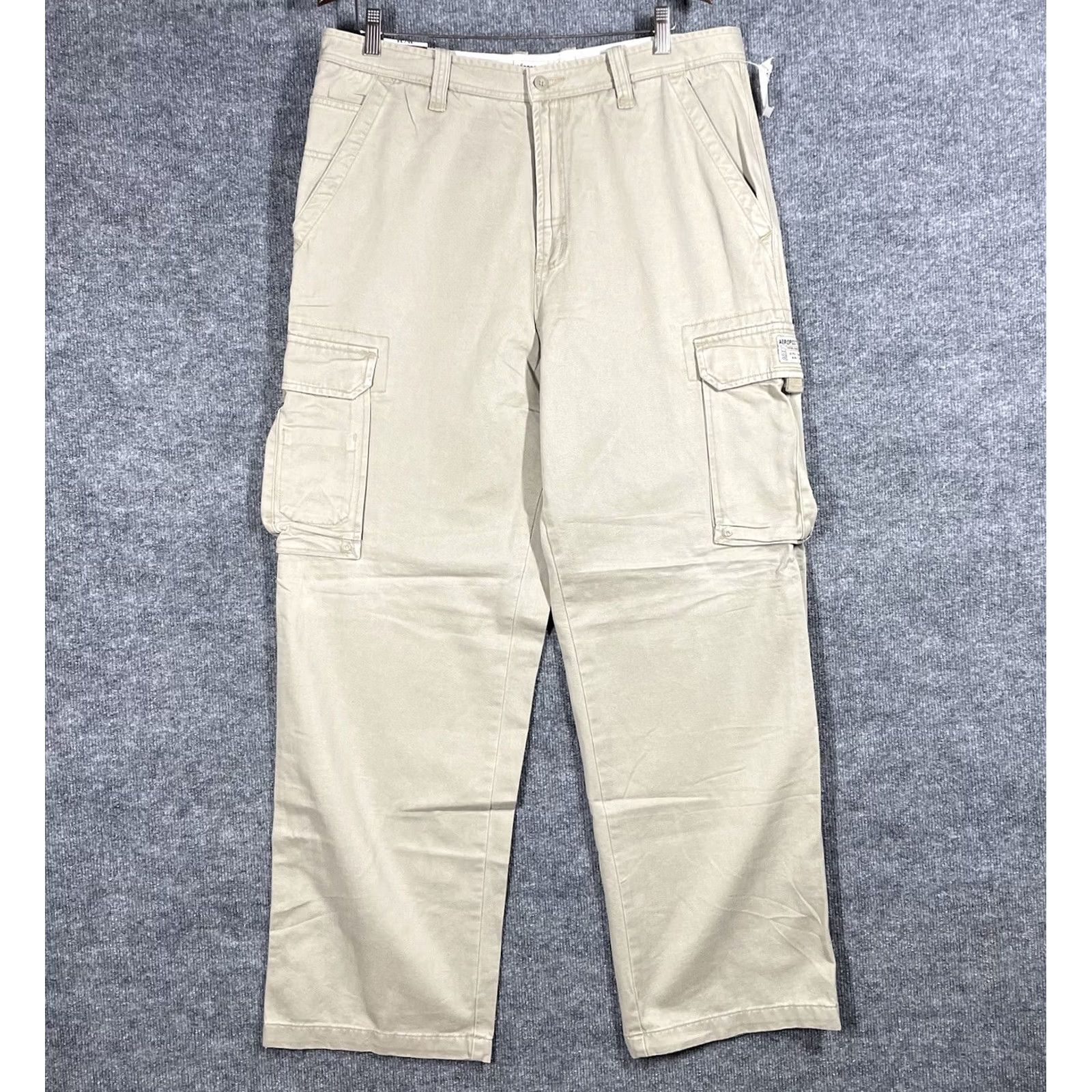 Vintage VINTAGE Aeropostale Cargo Pants Men's 36x32 Beige Heavy Cotton Loose Baggy Y2K Size US 36 / EU 52 - 2 Thumbnail