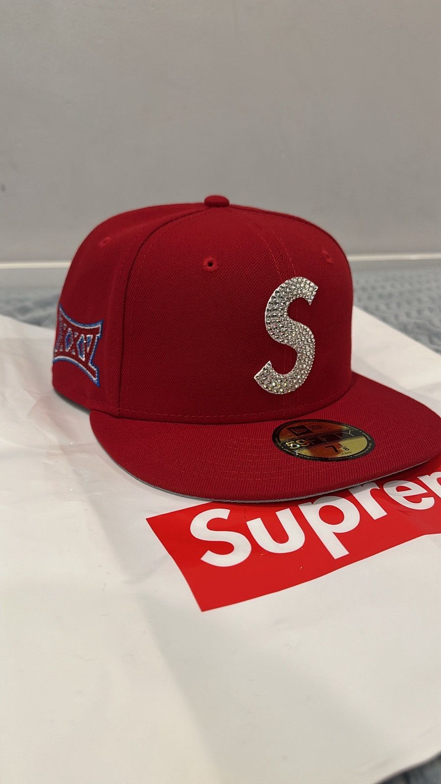Supreme Supreme Swarovski S logo New era Cap 59 fifty | Grailed