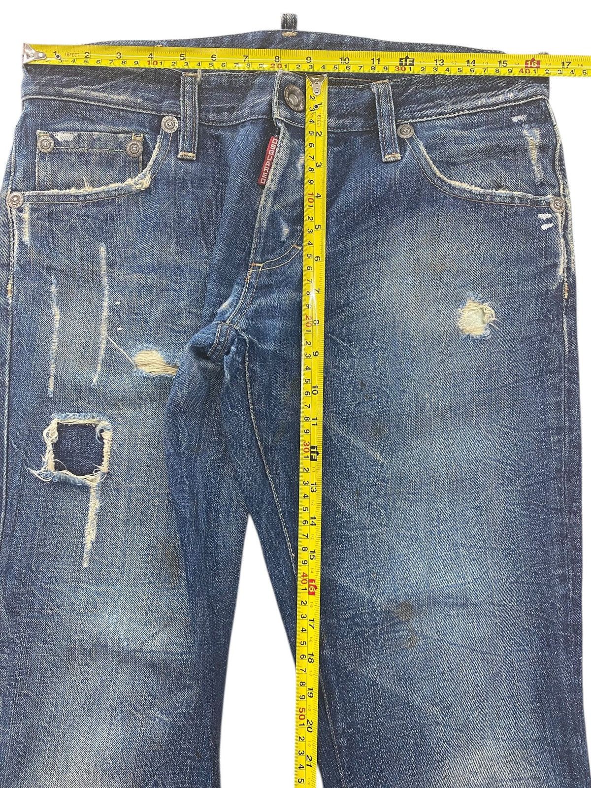Dsquared2 Dsquared2 Faded Wash Distressed Style Skinny Leg Jeans Size US 33 - 6 Thumbnail