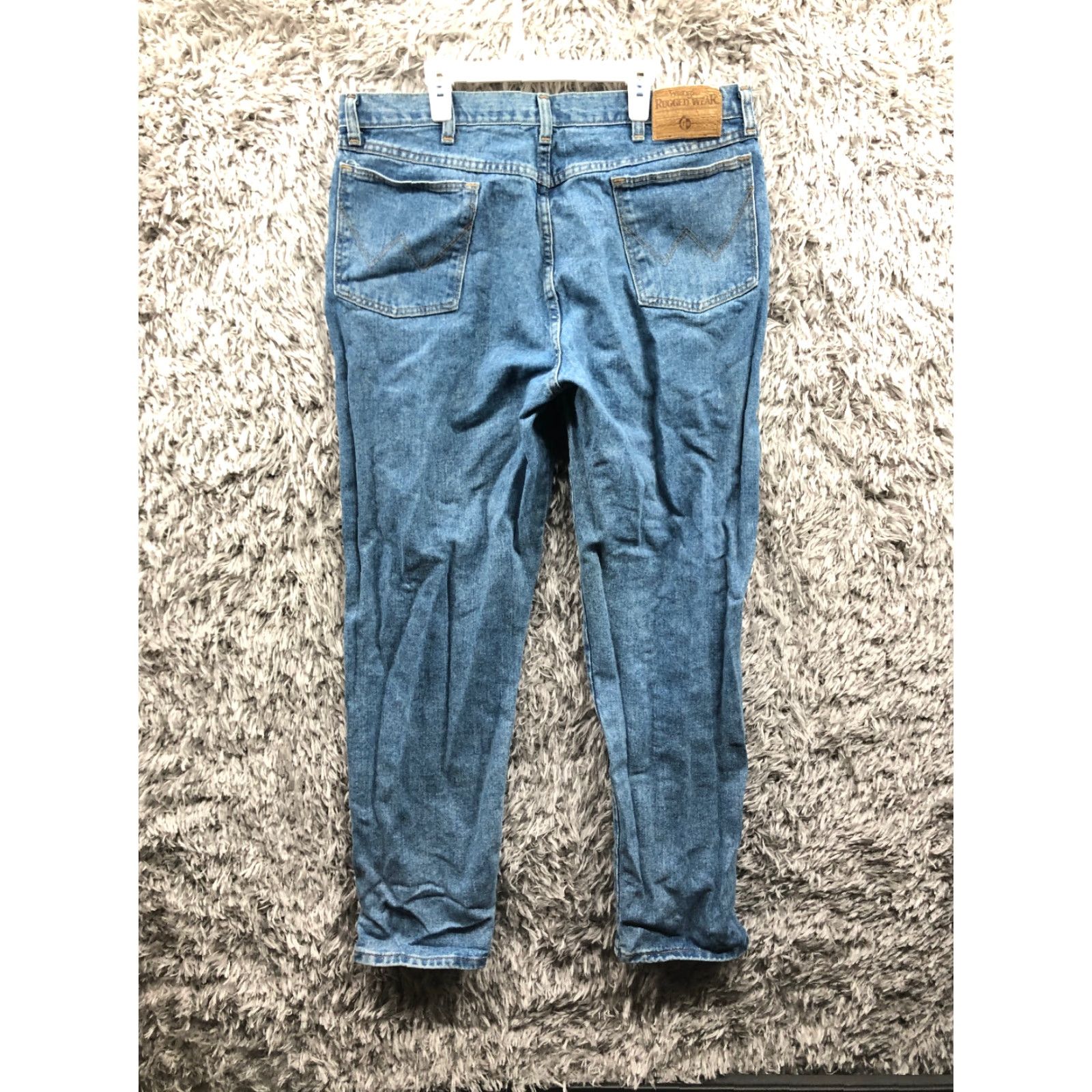 Wrangler Wrangler Rugged Wear Jeans Size 38x32 Mens Mid Rise Straight Leg Wash Blue Denim Size US 38 / EU 54 - 5 Thumbnail