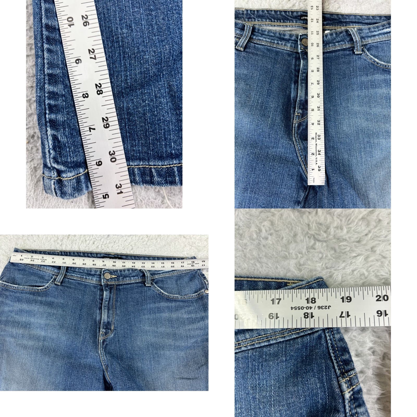 Levi's Levi's Women's Jeans Bootcut 18 High Rise Blue Denim Cotton 35x31 Fall Winter Summer Spring Size 40" / US 18 - 8 Thumbnail