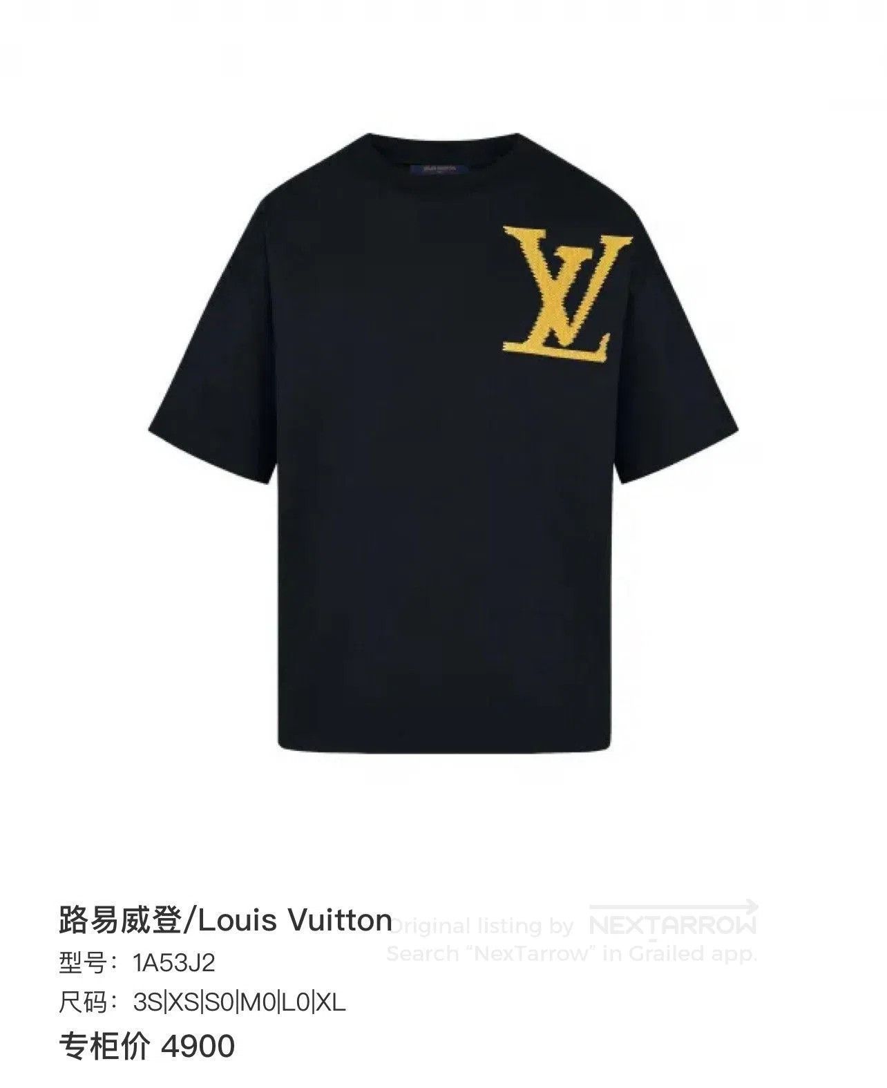 Louis Vuitton LV Black Yellow Logo Short Sleeve. Size US XS / EU 42 / 0 - 8 Thumbnail
