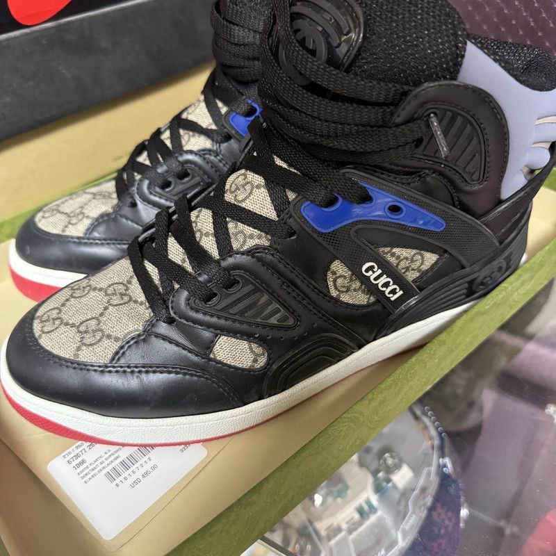 Gucci Gucci Black High-Top Basketball Sneakers - Size US 9.5 / EU 42-43 - 1 Thumbnail