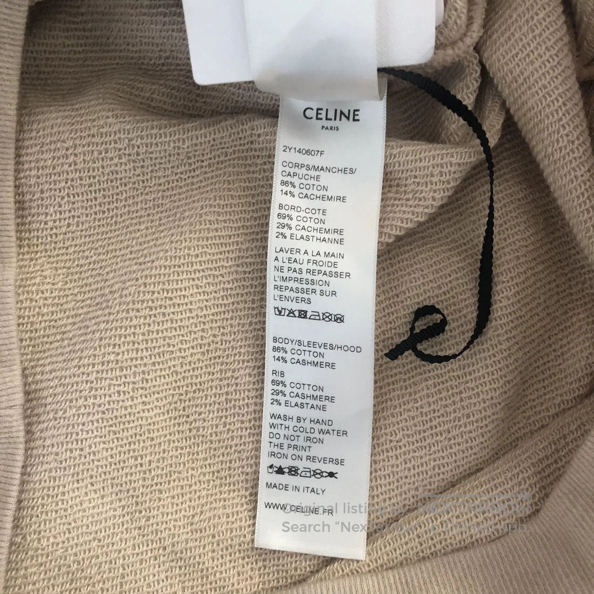 Celine Celine Paris Flocked Logo Hoodie. Size US M / EU 48-50 / 2 - 6 Thumbnail