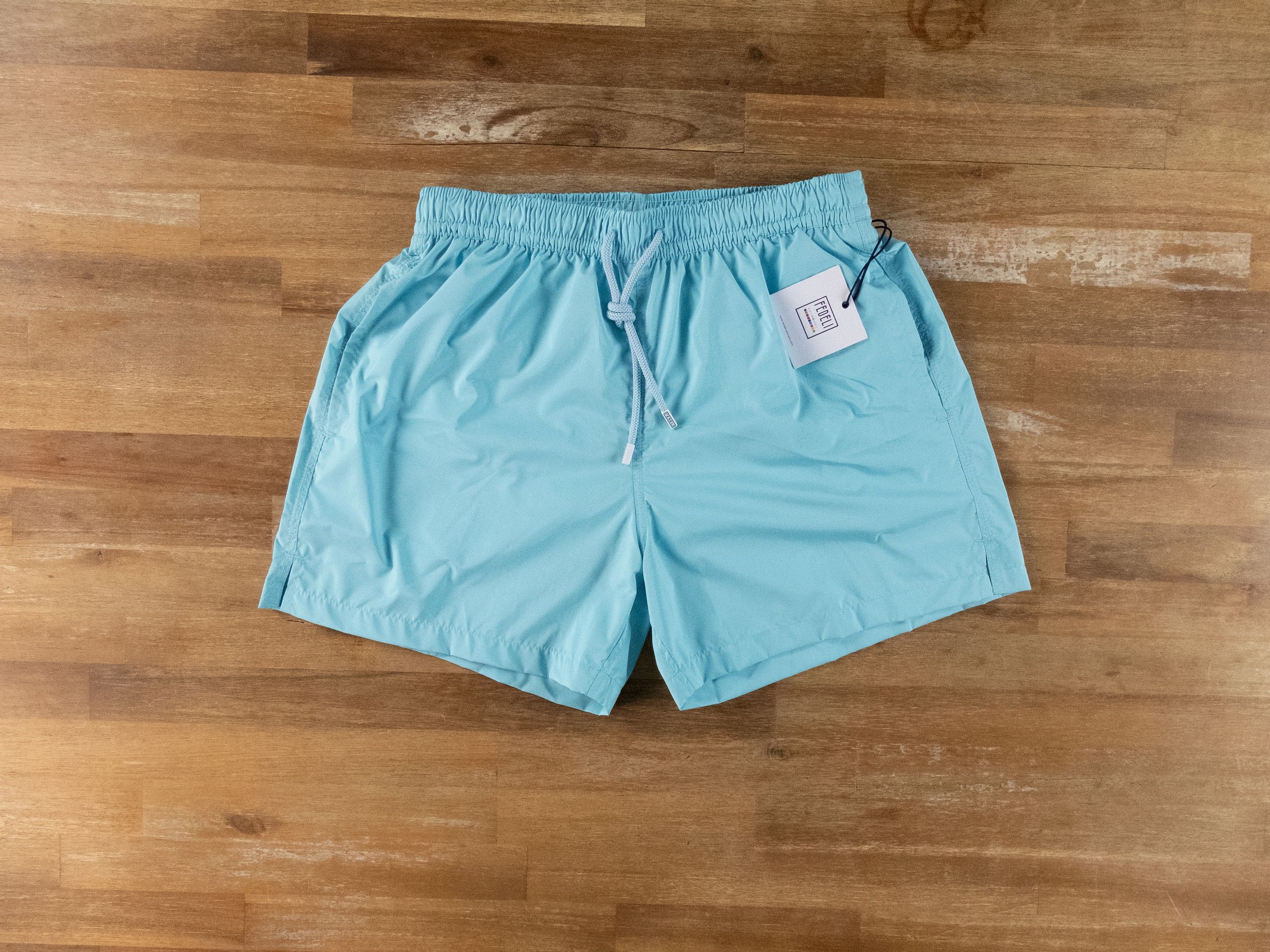 Fedeli FEDELI solid light blue nylon swim shorts Size Small NWT Size US 30 / EU 46 - 5 Thumbnail