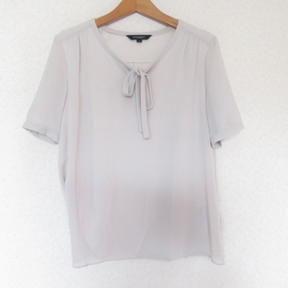 Burberry Burberry London Ribbon Short Sleeve Blouse Cotton Tops DUTY FREE for USA