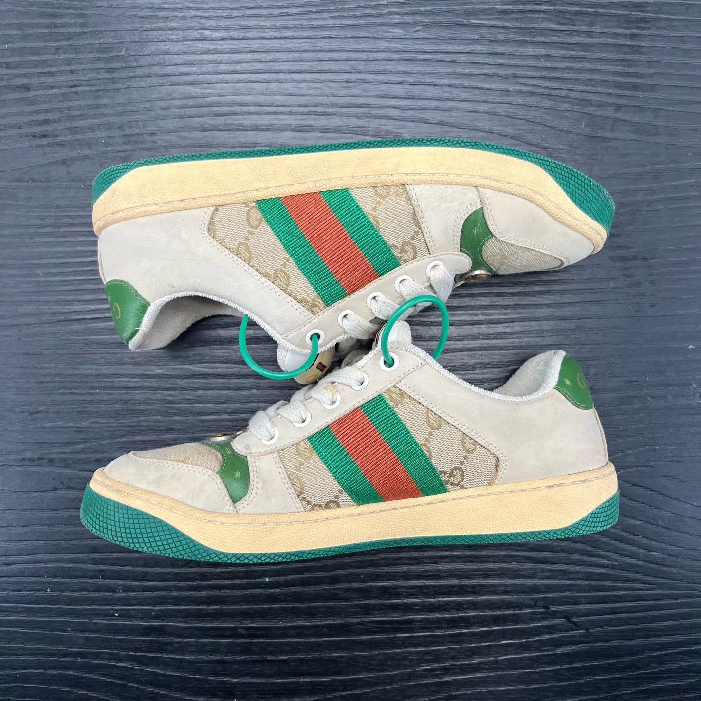 Gucci Gucci Women's Distressed Sneakers Gray Green EU37 Size US 6.5 / IT 36.5 - 5 Thumbnail