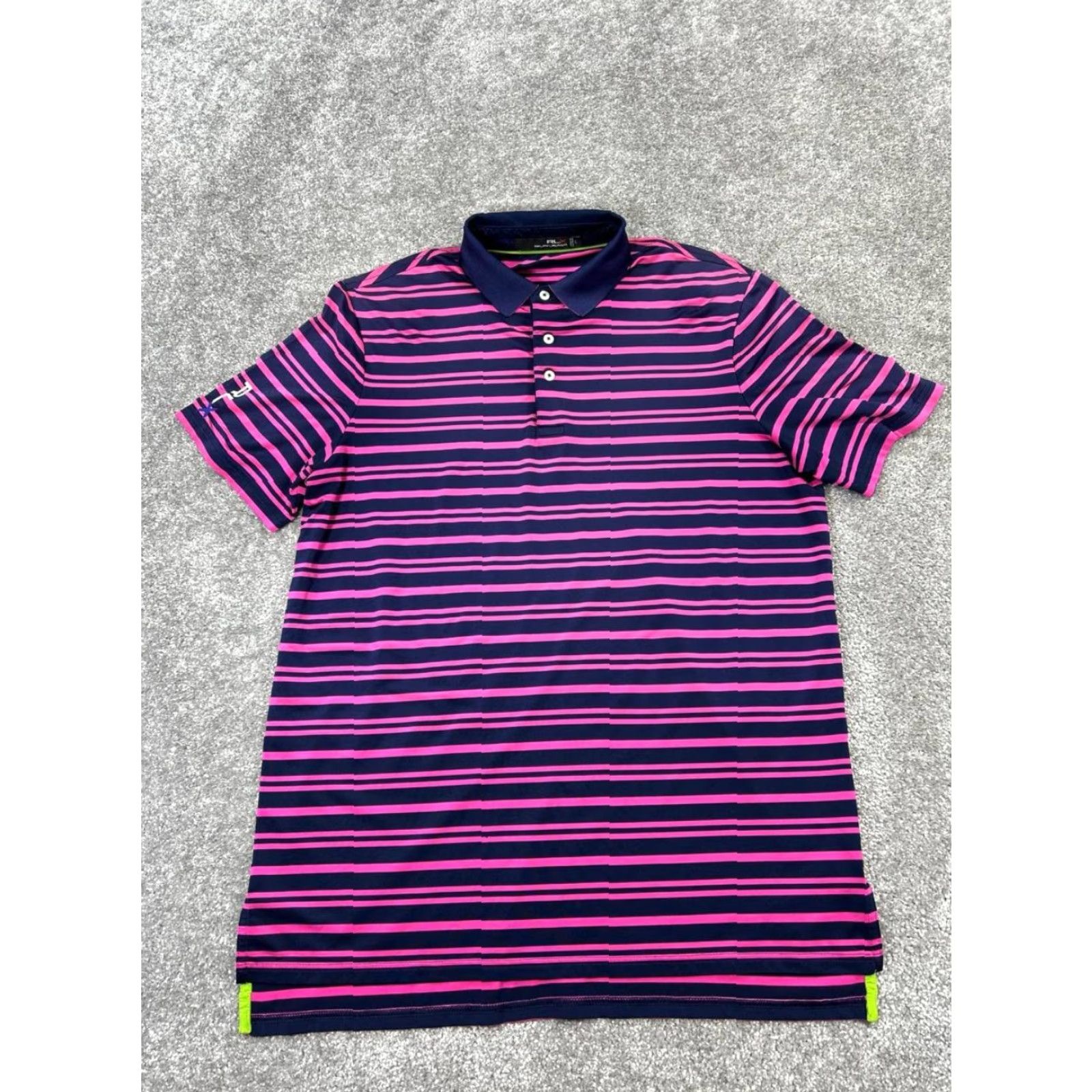 RLX Ralph Lauren RLX Ralph Lauren Polo Shirt Mens Large Pink Blue Golf Shirt Polo Size US L / EU 52-54 / 3 - 2 Thumbnail