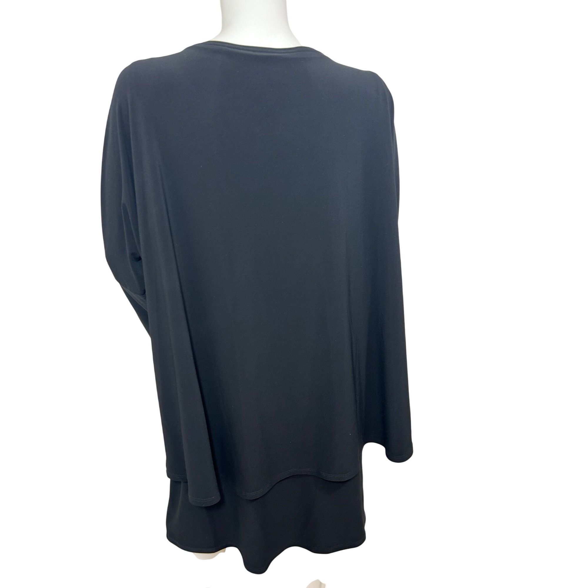 Joseph Ribkoff Joseph Ribkoff Tunic Top Black 14 3/4 Sleeves V-Neck Tiered Size XL / US 12-14 / IT 48-50 - 5 Thumbnail
