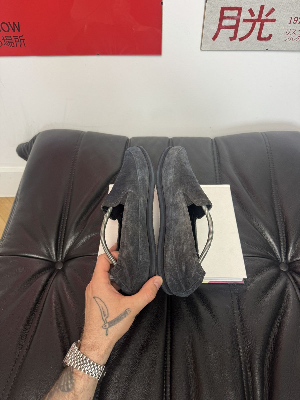 Prada Prada Slip Ons Designer Loafers Suede Gray Rare Vintage Size US 7.5 / EU 40-41 - 8 Thumbnail