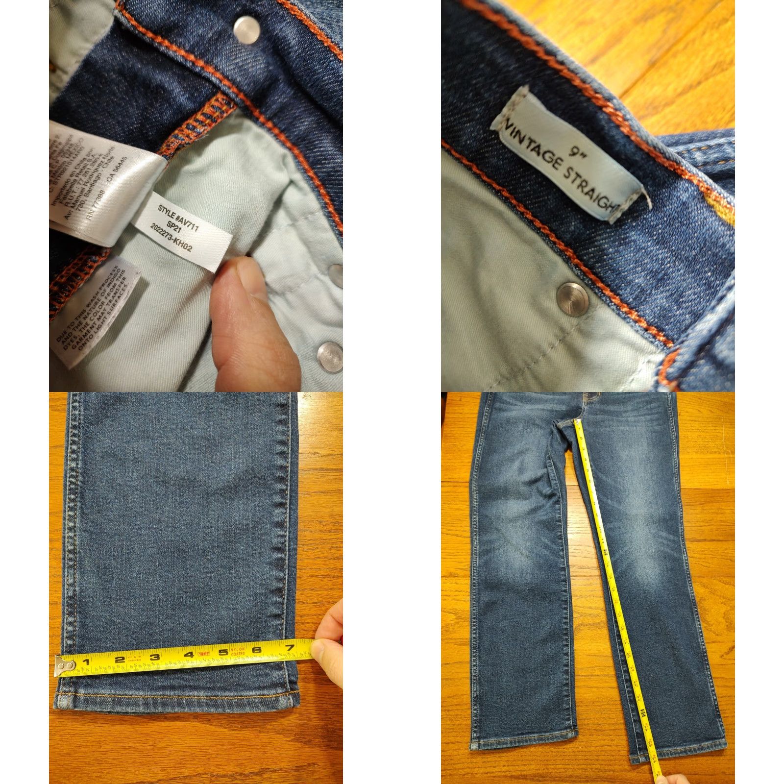 J.Crew VINTAGE J.CREW Jeans Womens 29 Inseam 27 Blue 9" Mid Wash Denim Straight Relaxed Stretch City 90s Womens Size 29" - 8 Thumbnail