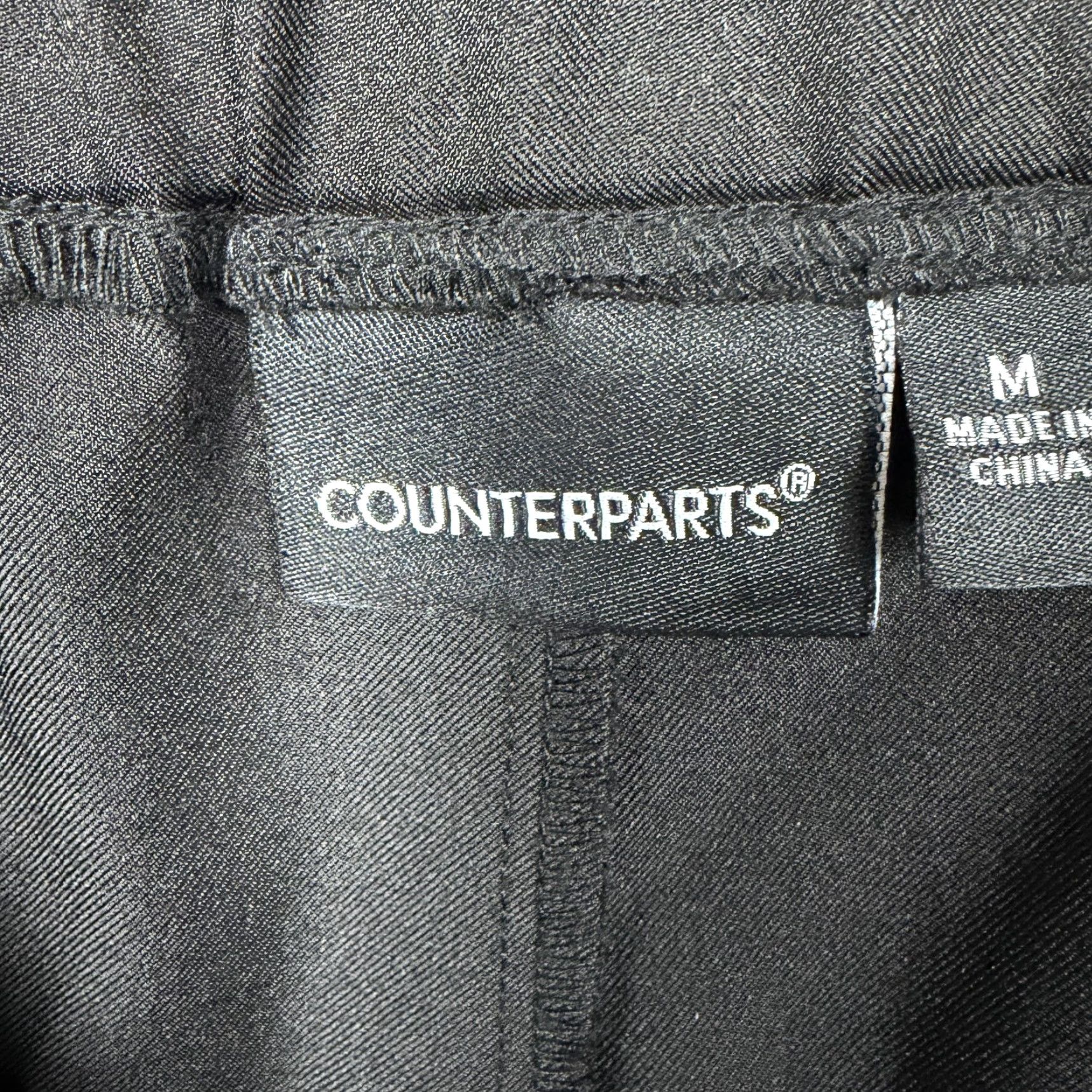 Vintage Counterparts Dress Pants Womens M 32x25 Black Tapered Gold Buckle Office Luxury Size 32" / US 10 / IT 46 - 6 Thumbnail
