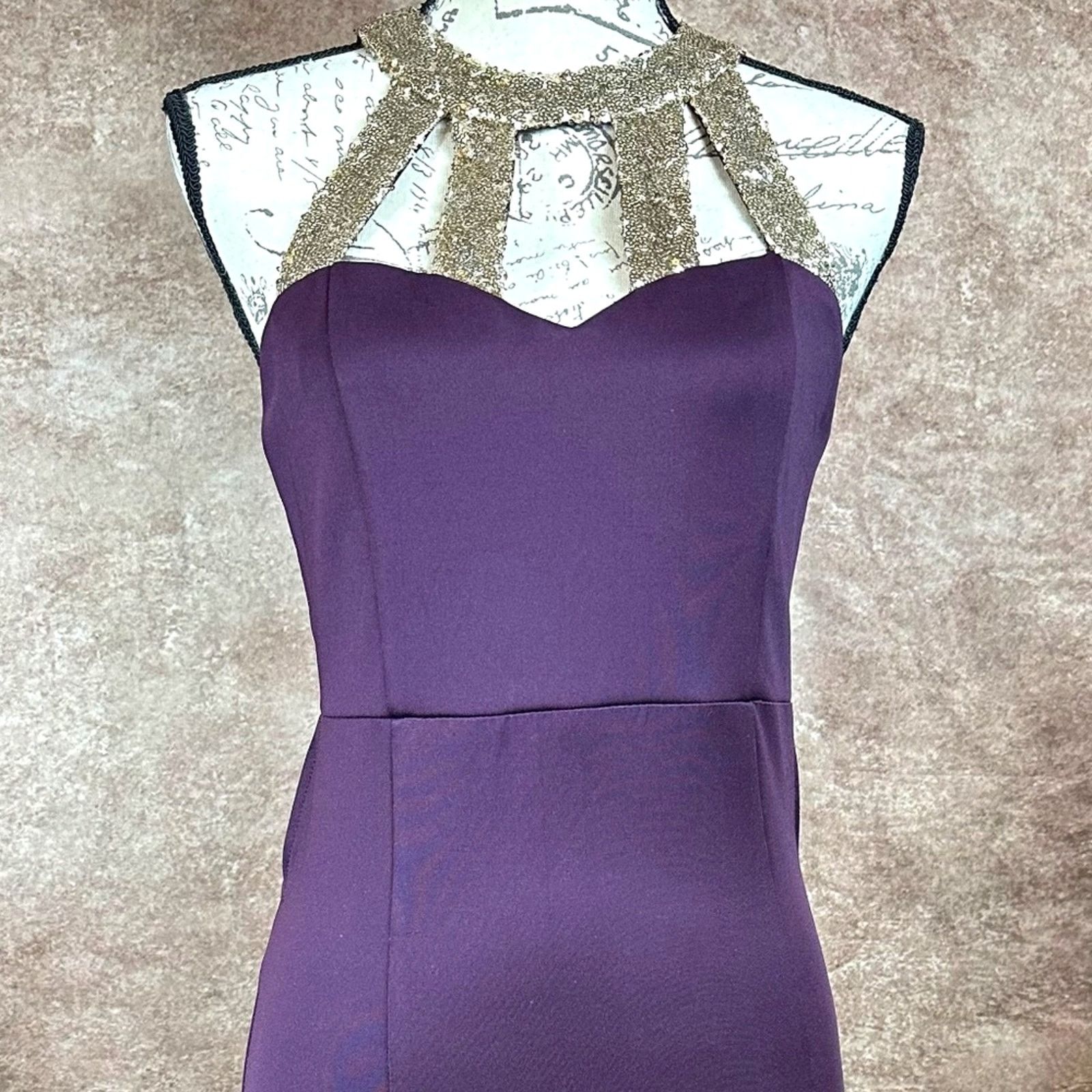 Other Tobi Cut Out Back Mini Cocktail Dress Purple Gold - size M Size M / US 6-8 / IT 42-44 - 8 Thumbnail