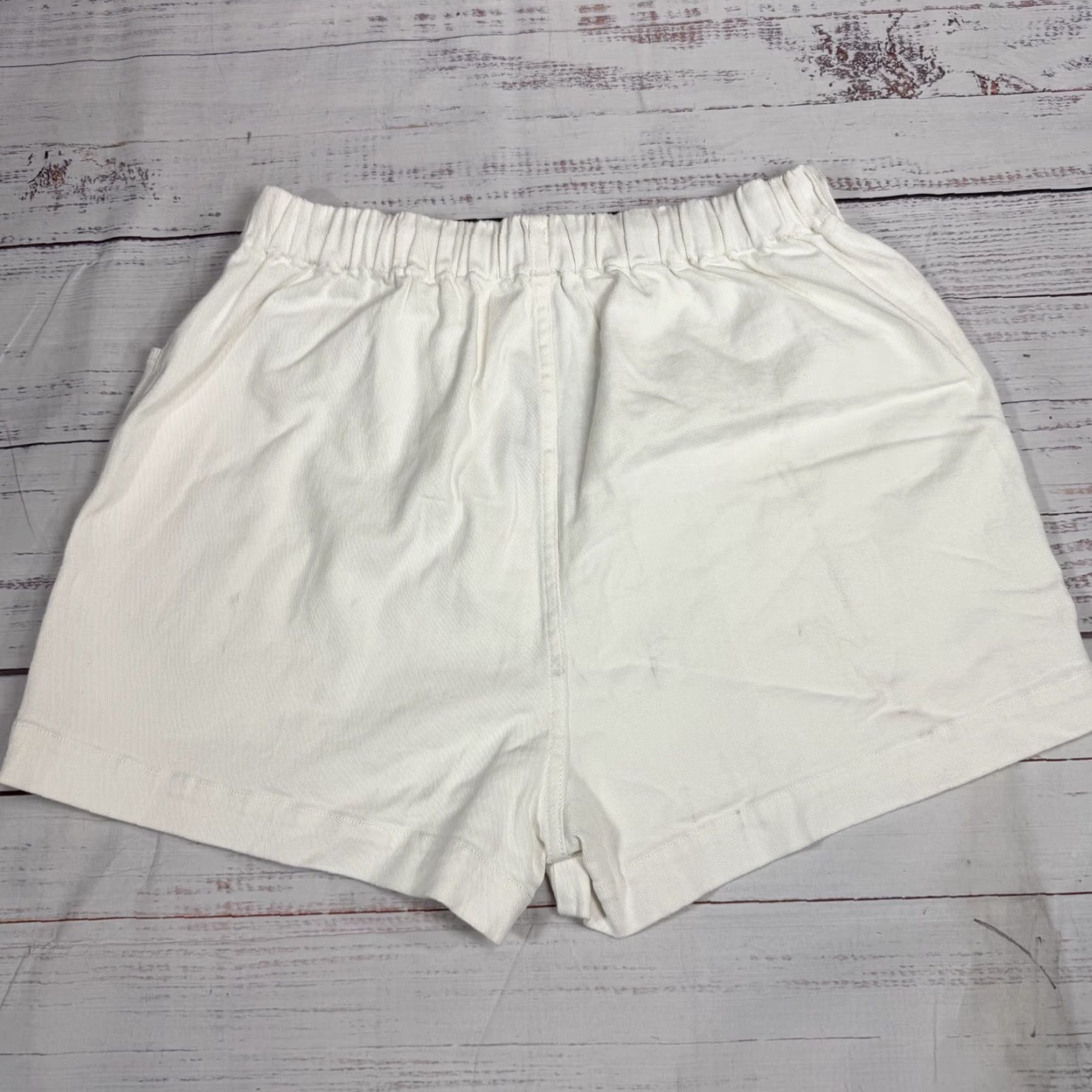 Vintage Fuinloth Womens White Pull On Shorts Elastic Waist Drawstring Cotton 2XL New Size 40" / US 18 - 7 Thumbnail