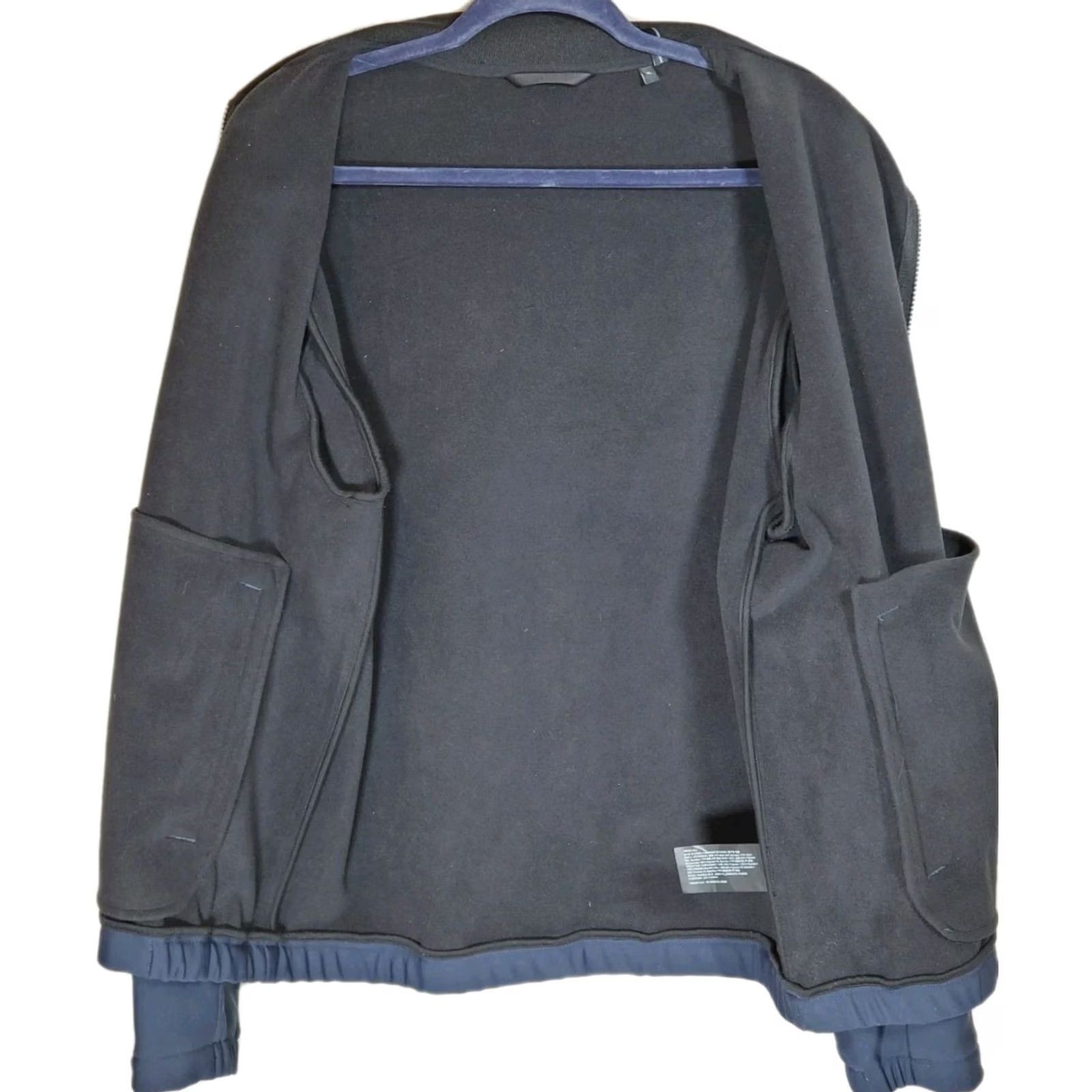 Theory Theory Amir Essential Fleece Full Zip Bomber Jacket Navy Black Men's XL Jacket Size US XL / EU 56 / 4 - 3 Thumbnail