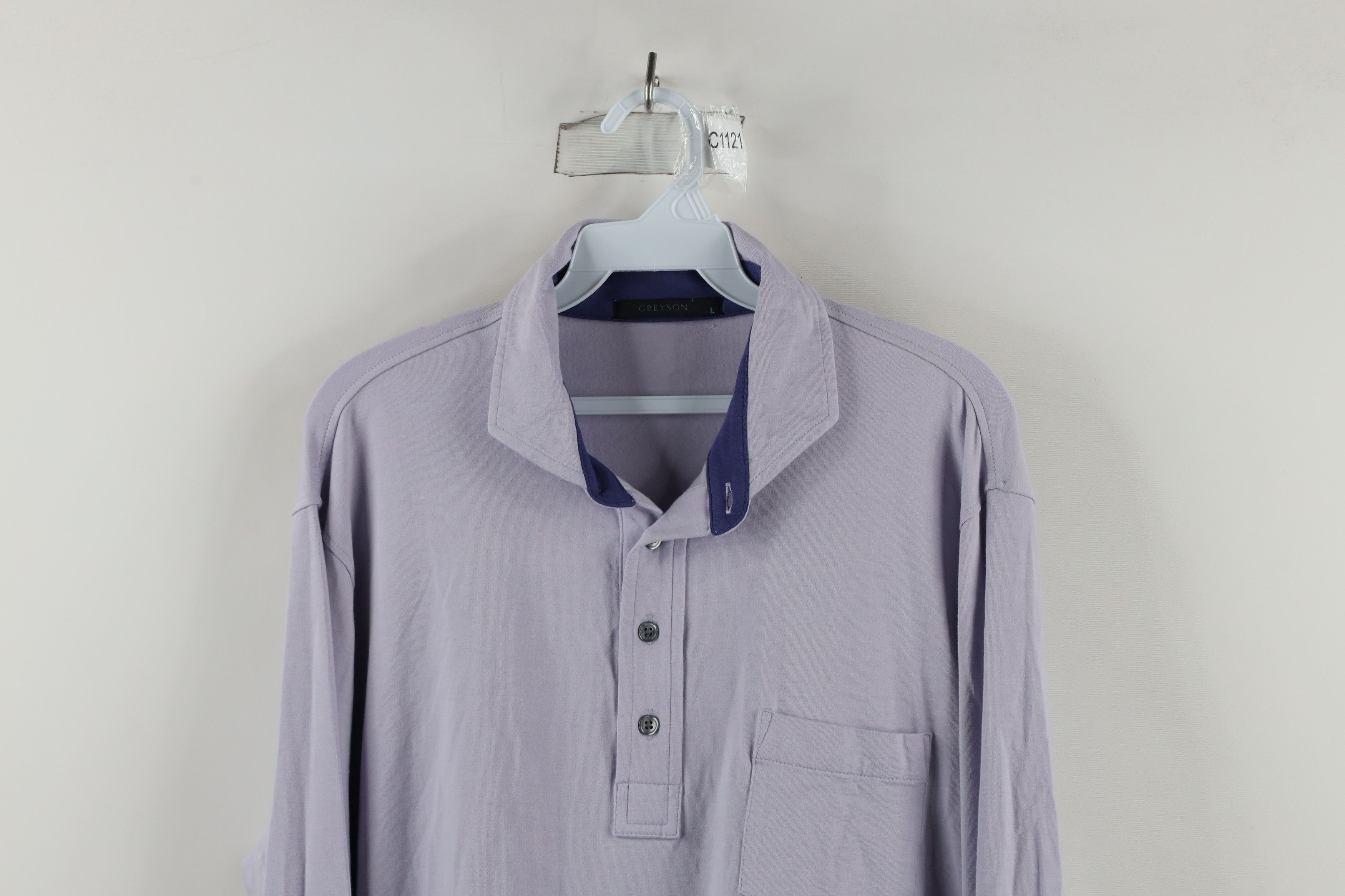 Vintage Greyson Clothiers Long Sleeve Collared Golf Polo Purple Size US L / EU 52-54 / 3 - 2 Thumbnail