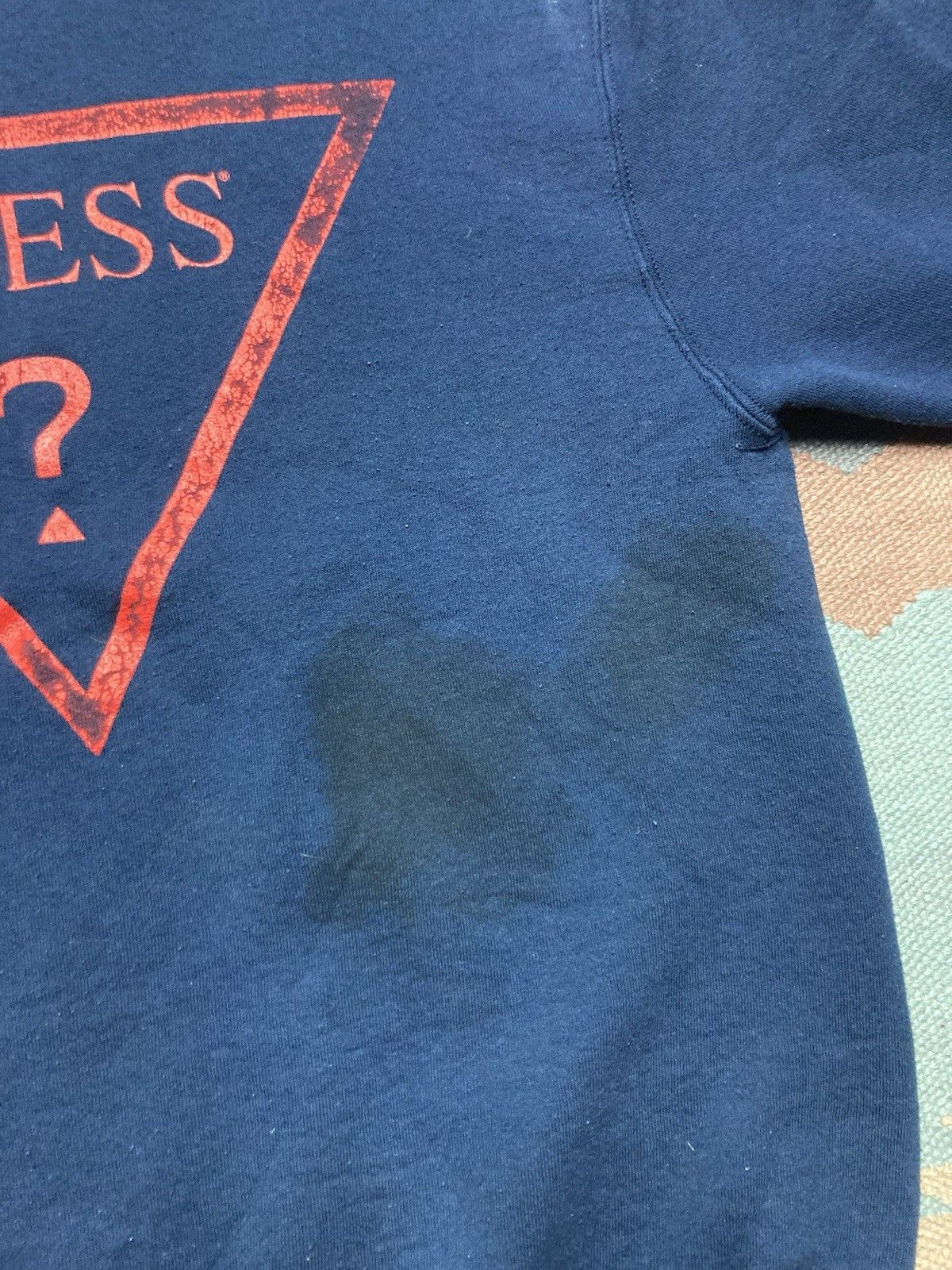 Guess × Vintage 90s crewneck sweatshirt guess logo made in USA stained XL Size US XL / EU 56 / 4 - 3 Thumbnail