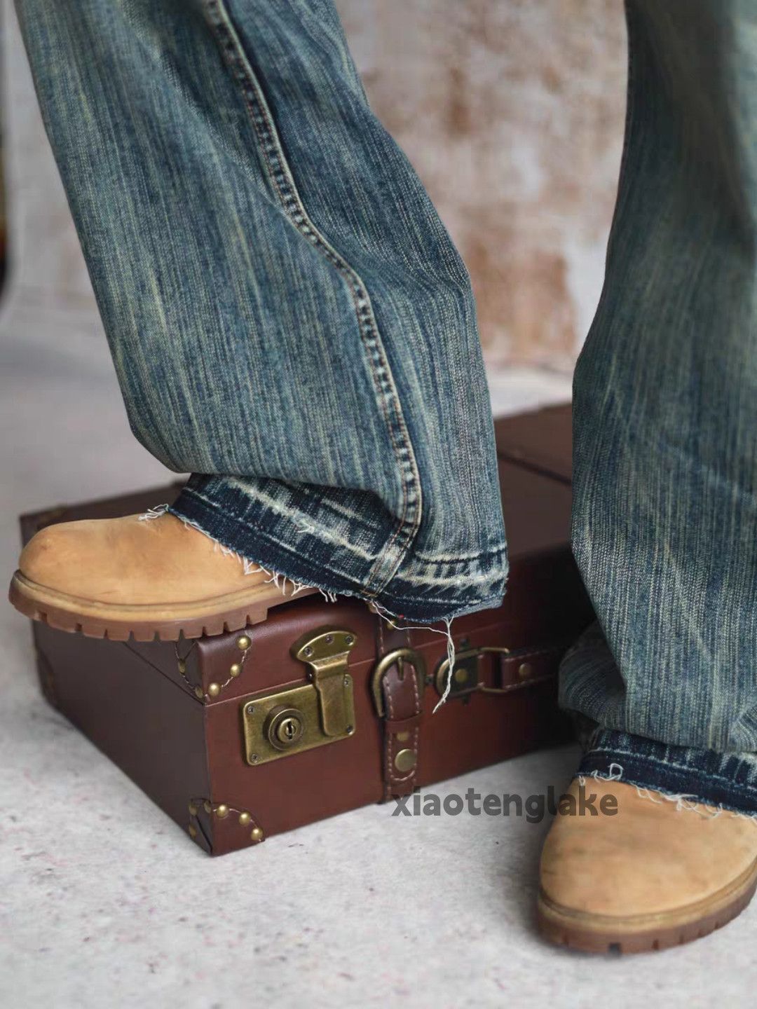 Jean × Vintage washed faded cleanfit yuppie bootcut flared damaged jeans Size US 36 / EU 52 - 3 Thumbnail
