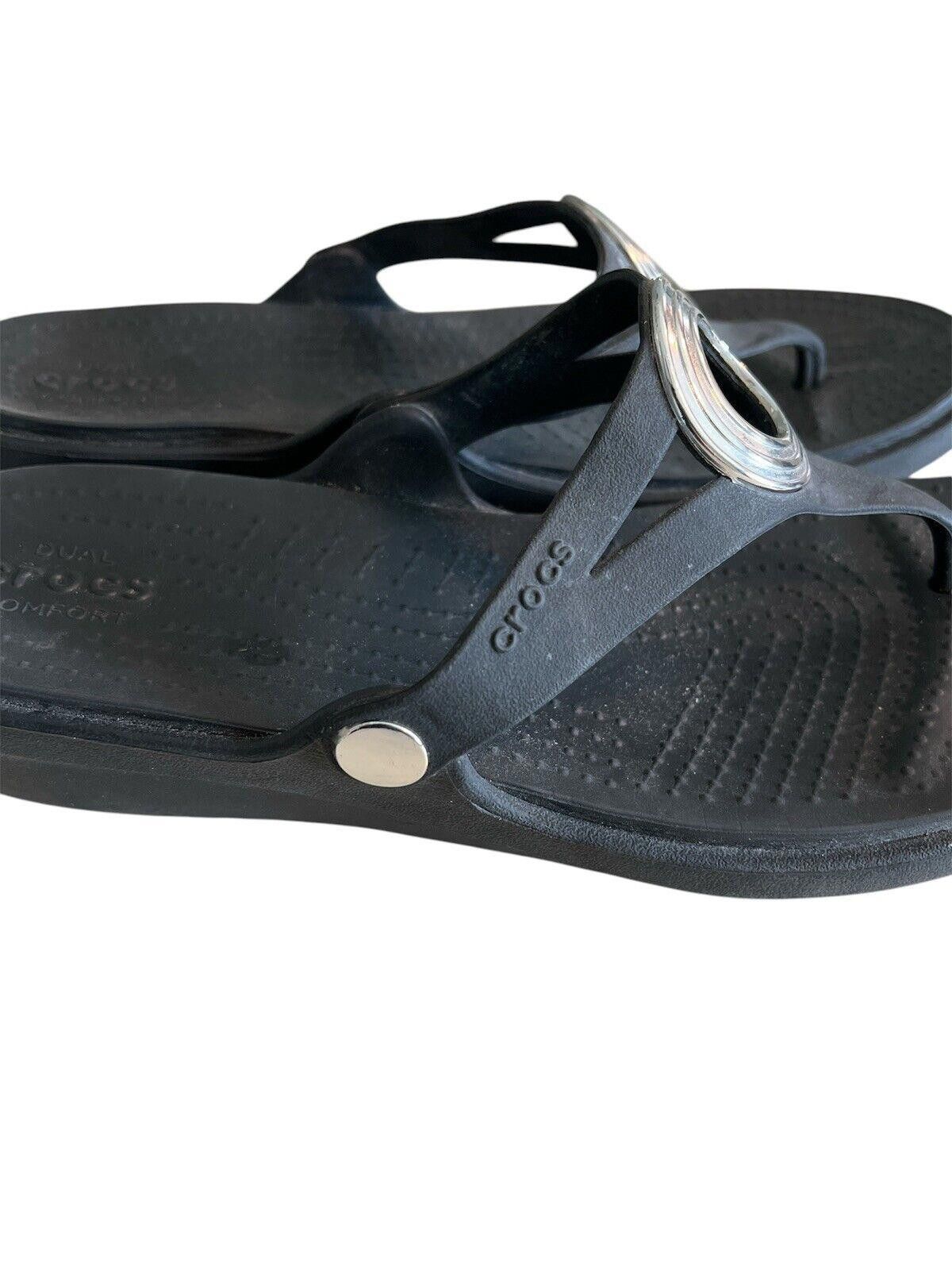 Crocs Crocs Women’s Sanrah Circle Comfort Thong Sandals Size 10 Size US 10 / IT 40 - 2 Thumbnail