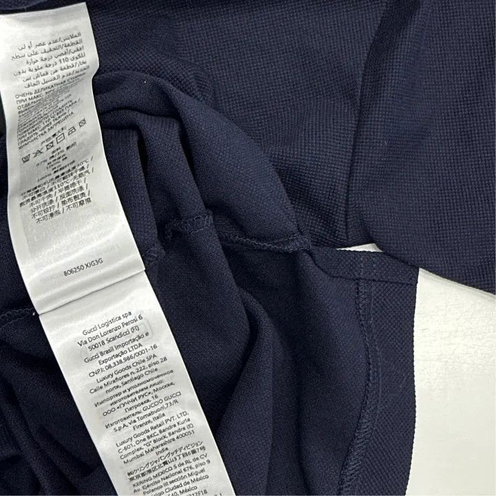 Gucci Gucci Gucci Logo Striped Navy Blue Polo Shirt -2506 Size US XL / EU 56 / 4 - 6 Thumbnail