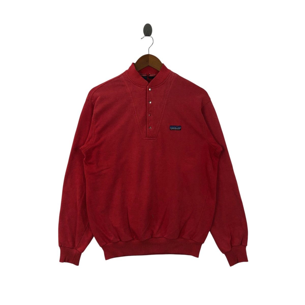 Patagonia Vintage 90s PATAGONIA ORGANIC COTTON Half Button Sweatshirt Size US L / EU 52-54 / 3 - 1 Thumbnail
