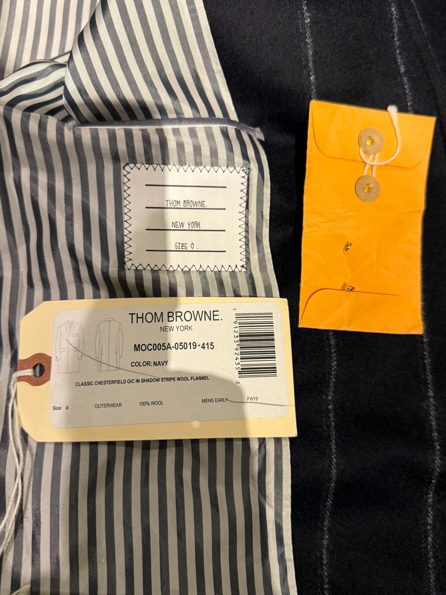 Thom Browne Thom Browne Navy Stripe Wool Flannel Chesterfield Coat 0 Size US S / EU 44-46 / 1 - 5 Thumbnail