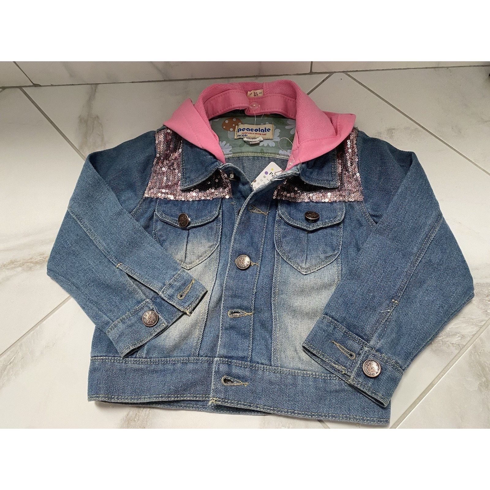 & Other Stories Peacolate denim jacket w/pink hood sz 2/3 yrs girls NWT Size XS / US 0-2 / IT 36-38 - 1 Thumbnail