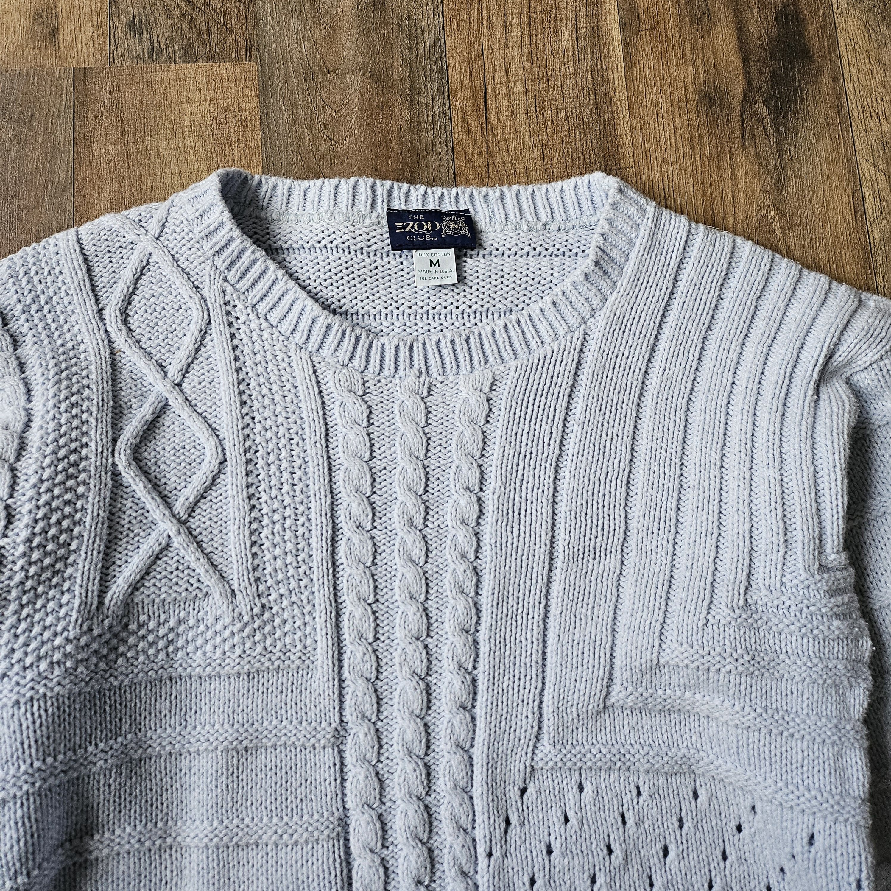 Izod × Vintage Vintage Men’s Izod M Baby Blue 100% Cotton Pullover Sweater Size US M / EU 48-50 / 2 - 4 Thumbnail