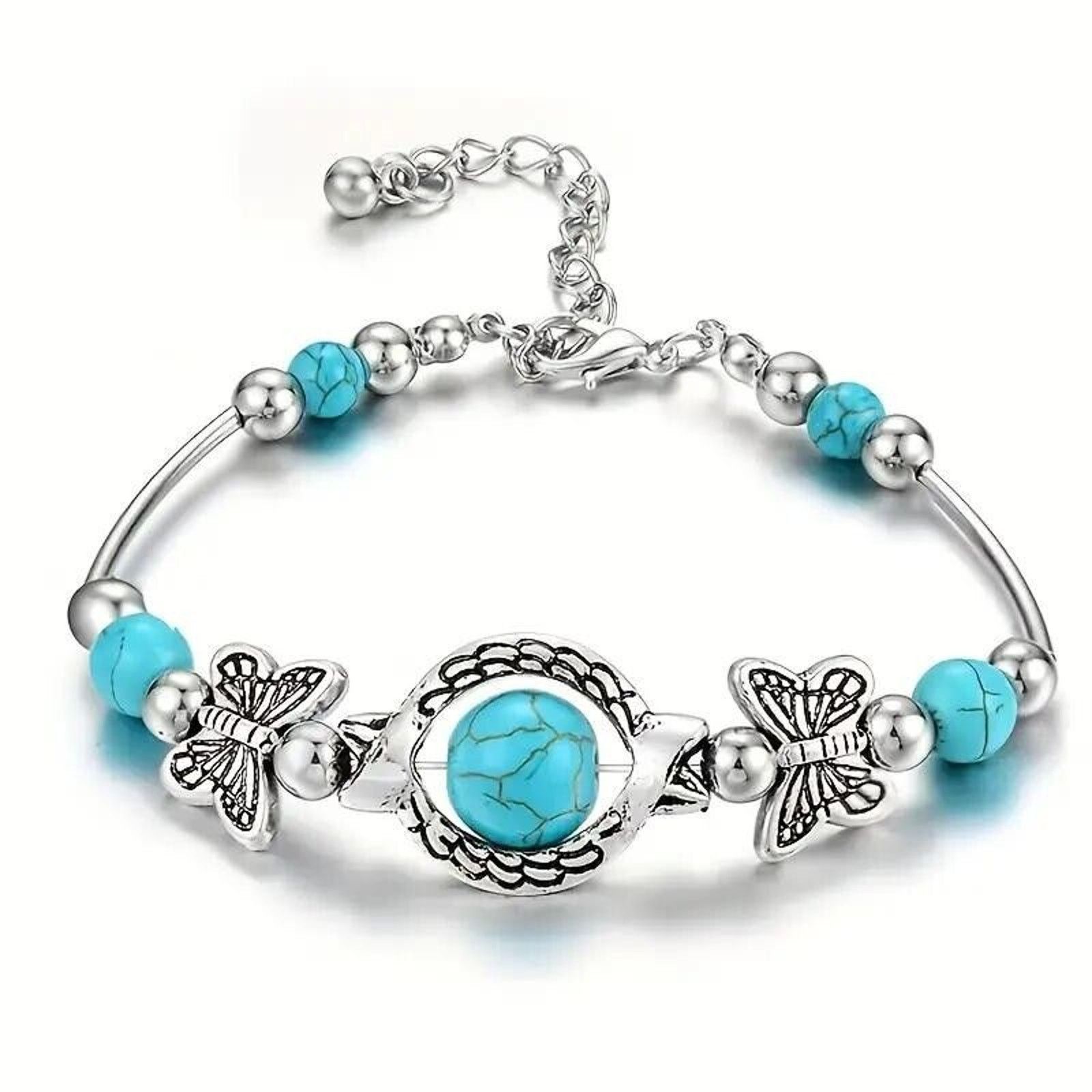 Other Native American Style Faux Turquoise Butterfly Bracelet Size ONE SIZE - 2 Thumbnail