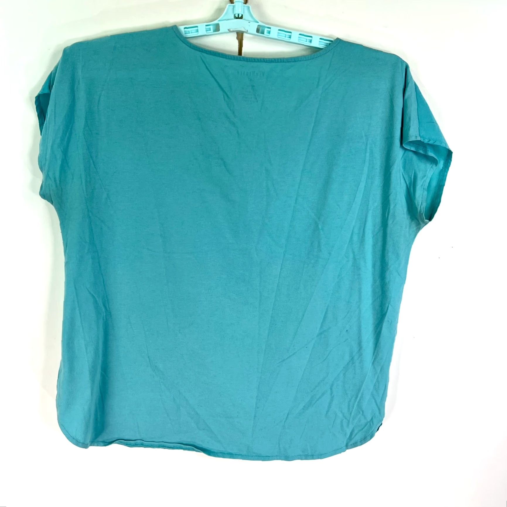 Van Heusen Van Heusen Blouse Womens Size L Blue Short Sleeve Chiffon Cotton Polyester Lightweight Easy Care Regular Fit Size L / US 10 / IT 46 - 3 Thumbnail