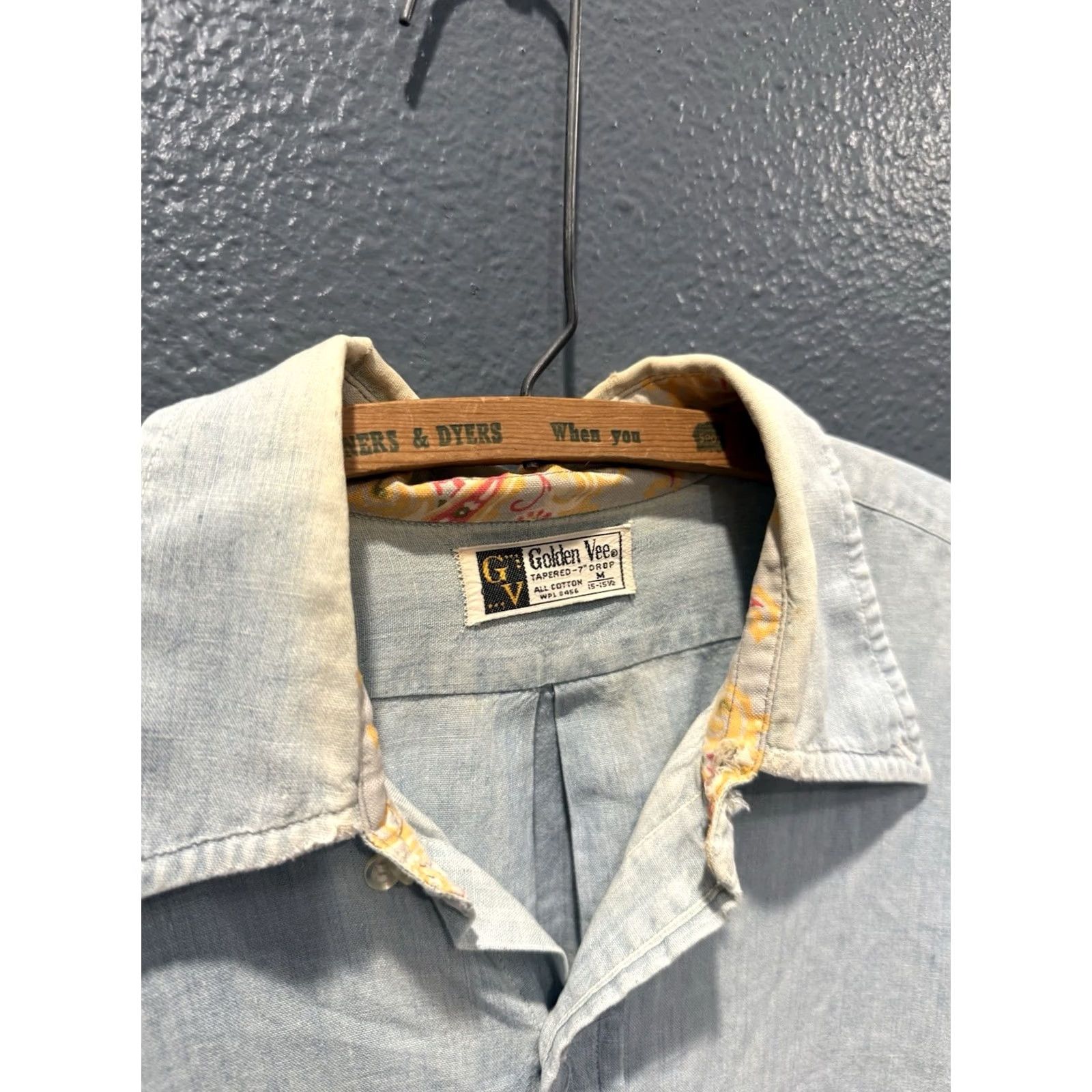 Vintage VINTAGE Golden Vee Cotton Chambray Button Up Polo Shirt Adult Medium Size US M / EU 48-50 / 2 - 2 Thumbnail