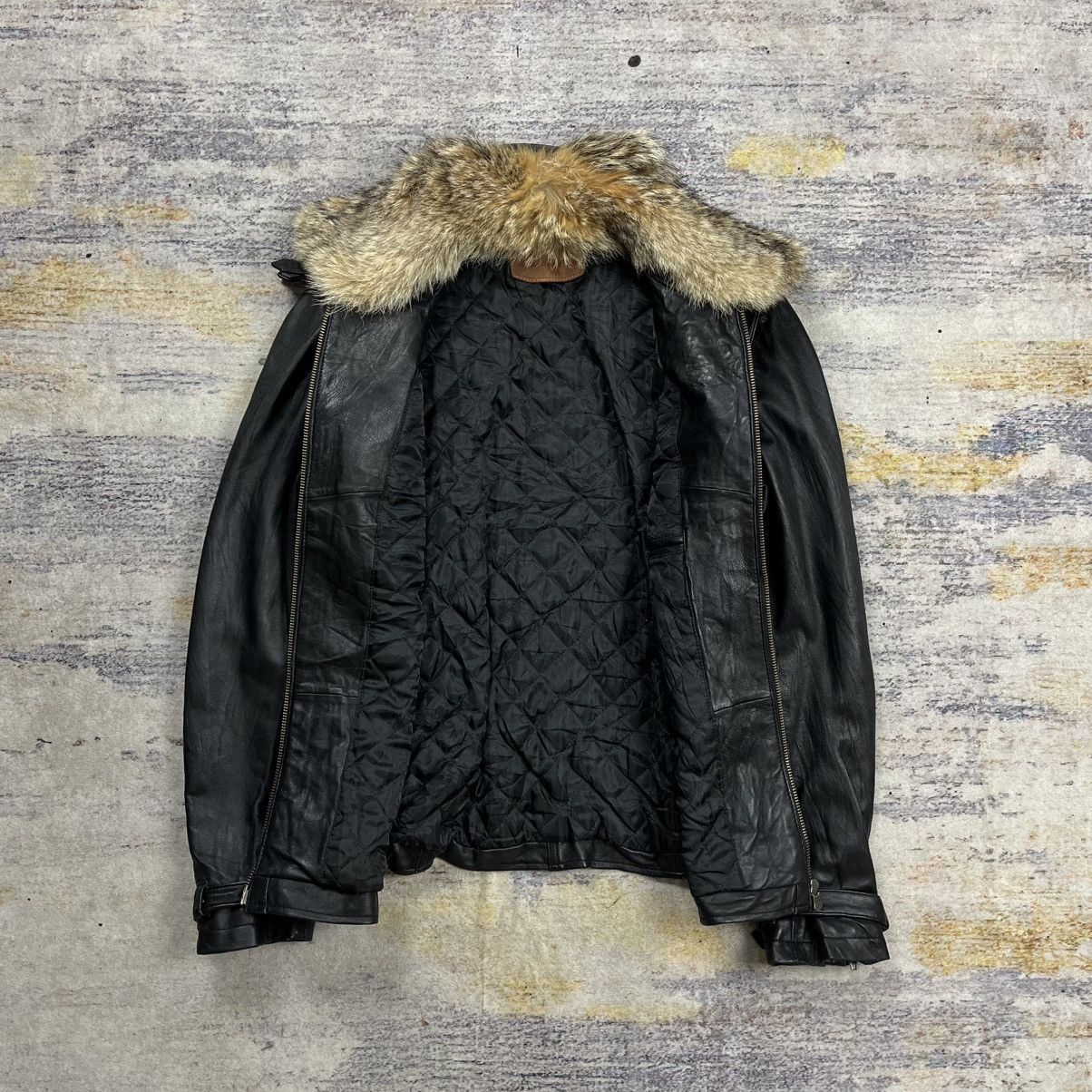 Isamu Katayama Backlash Jackrose bondage fur collar riders leather jacket vkei style Size US M / EU 48-50 / 2 - 9 Thumbnail