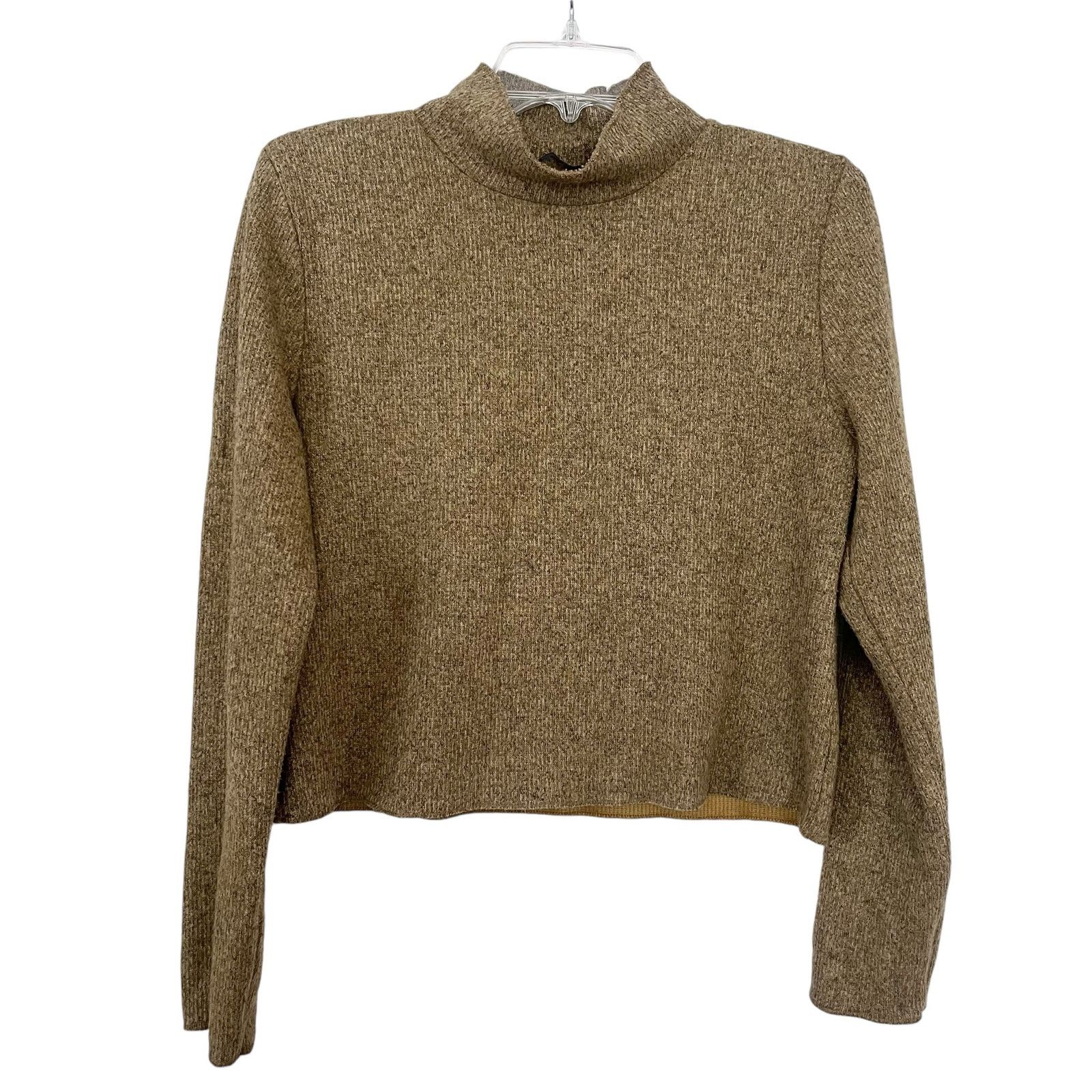 Zara Zara mustard yellow mock neck shoulder padded sweater size S Size S / US 4 / IT 40 - 1 Thumbnail