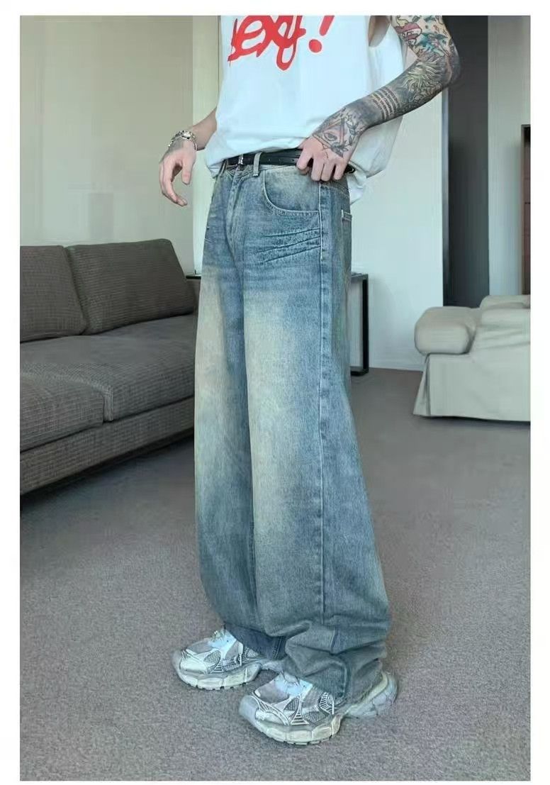Japanese Brand × Jean Vintage distressed washed loose straight jeans Size US 32 / EU 48 - 4 Thumbnail