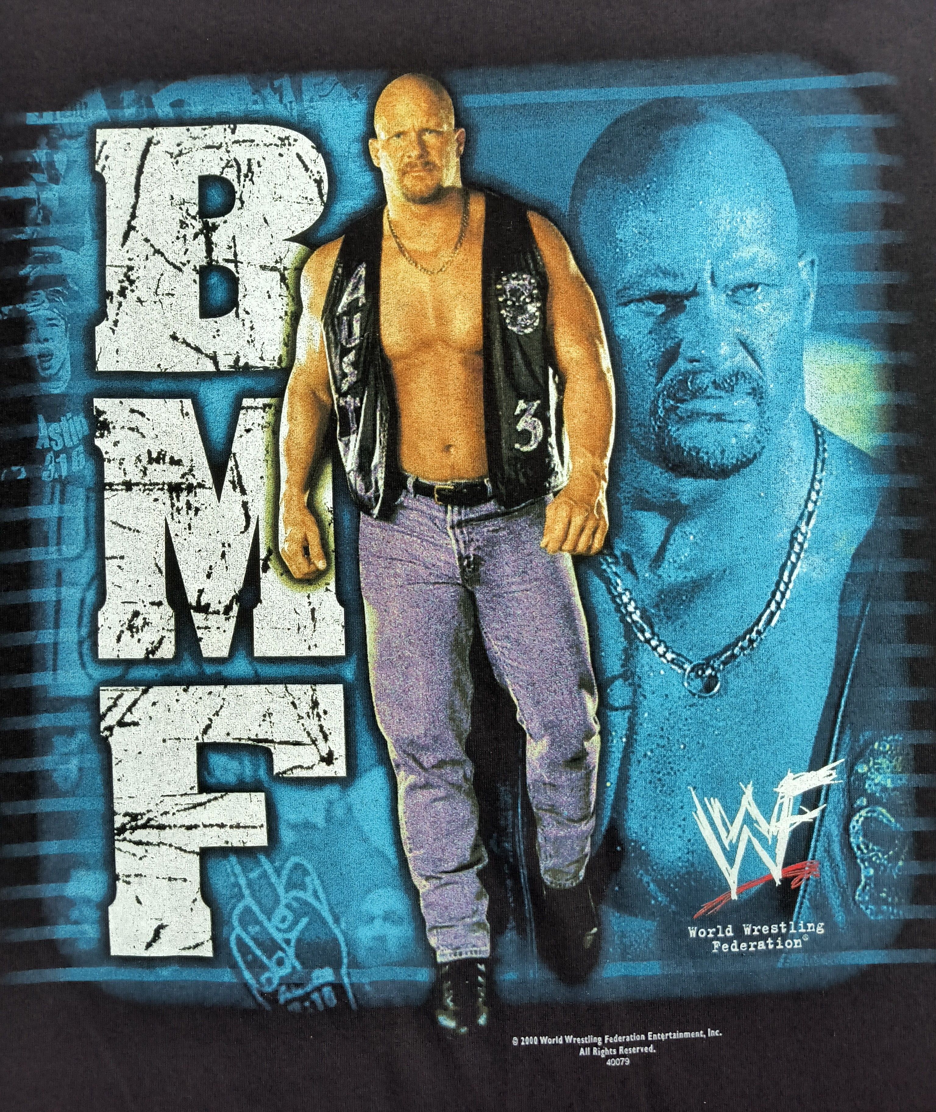 AAA DS vintage Y2K Stone Cold Steve Austin BMF 2000 tee Size US XXL / EU 58 / 5 - 1 Thumbnail