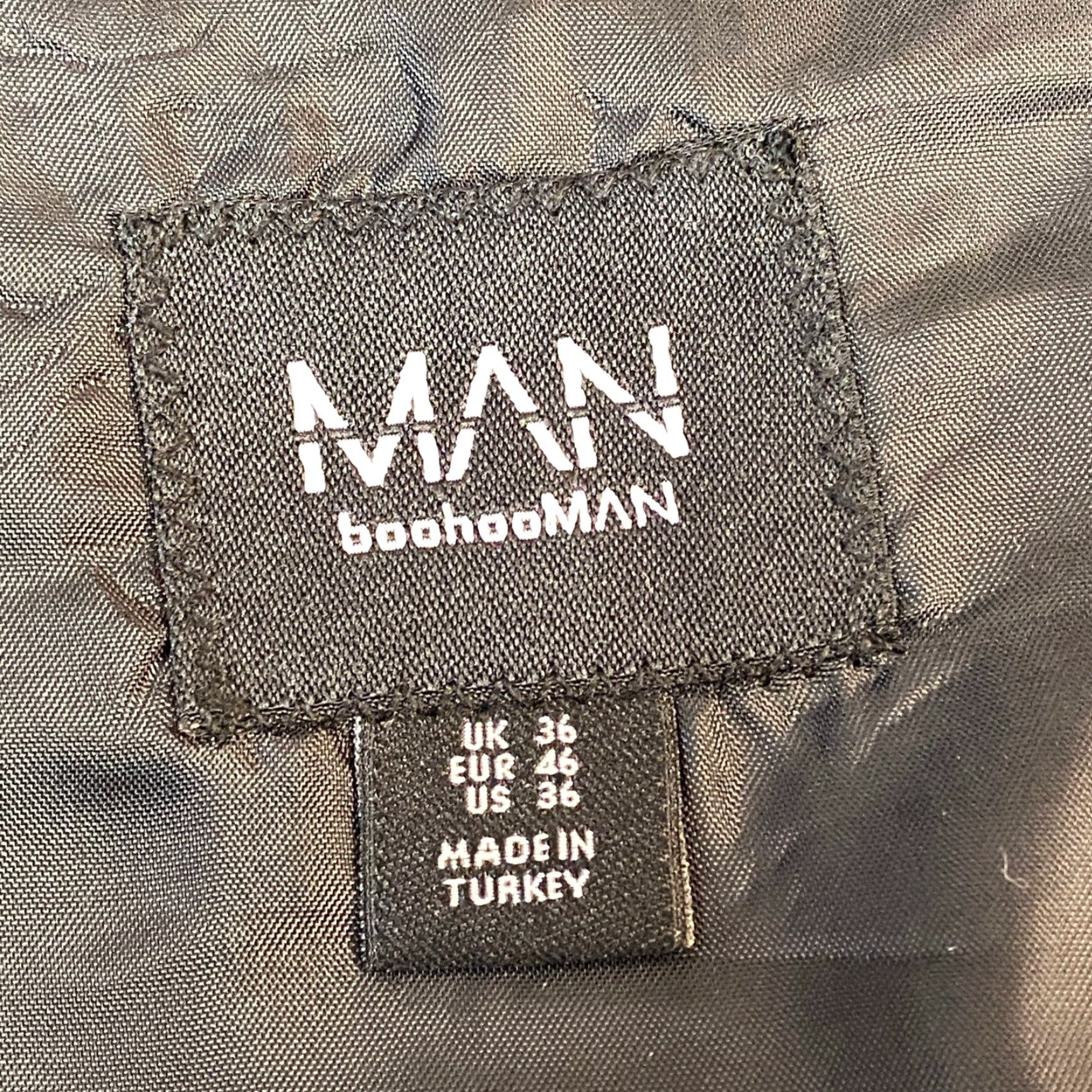 Vintage BoohooMAN Black Double Breasted Tuxedo Blazer Jacket Mens Size 36 EU Regular Satin Lapel Size 36R - 3 Thumbnail
