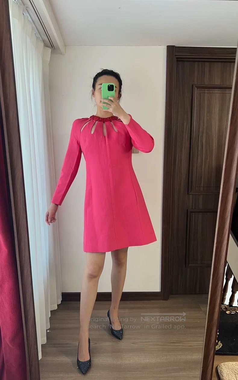 Valentino Valentino Leather collar dress Size M / US 6-8 / IT 42-44 - 2 Thumbnail