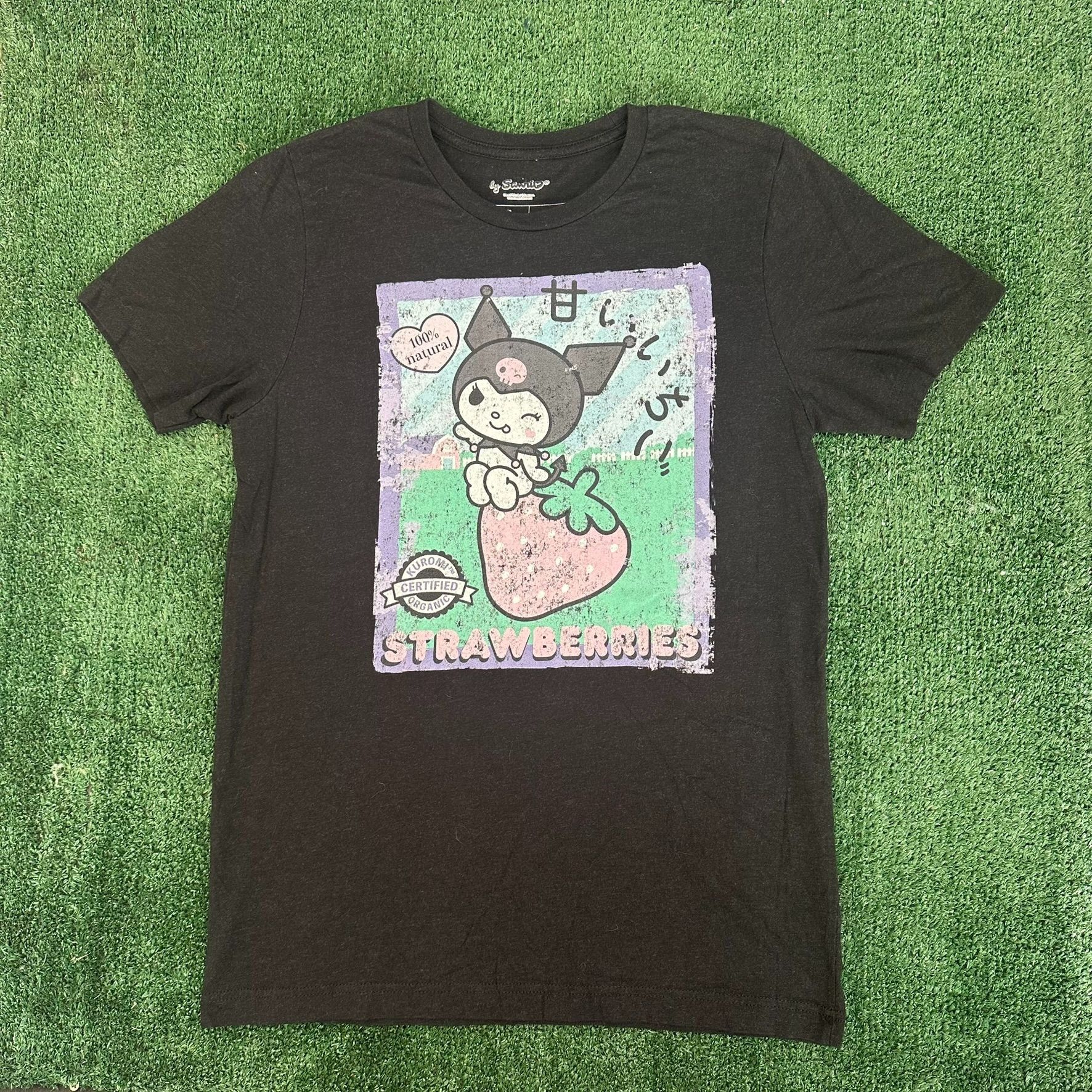 Japanese Brand Sanrio Kuromi Strawberry T-Shirt Cute Emo Punk Goth Tee Size US M / EU 48-50 / 2 - 1 Thumbnail