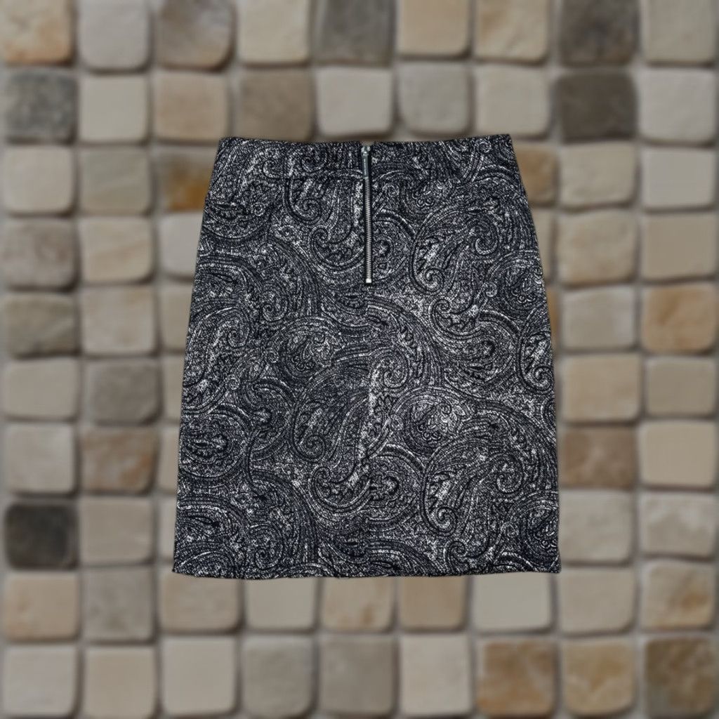Michael Kors Michael Kors Pencil and Straight Skirt Womens 6 Black Paisley Back Zip Size 28" / US 6 / IT 42 - 1 Thumbnail