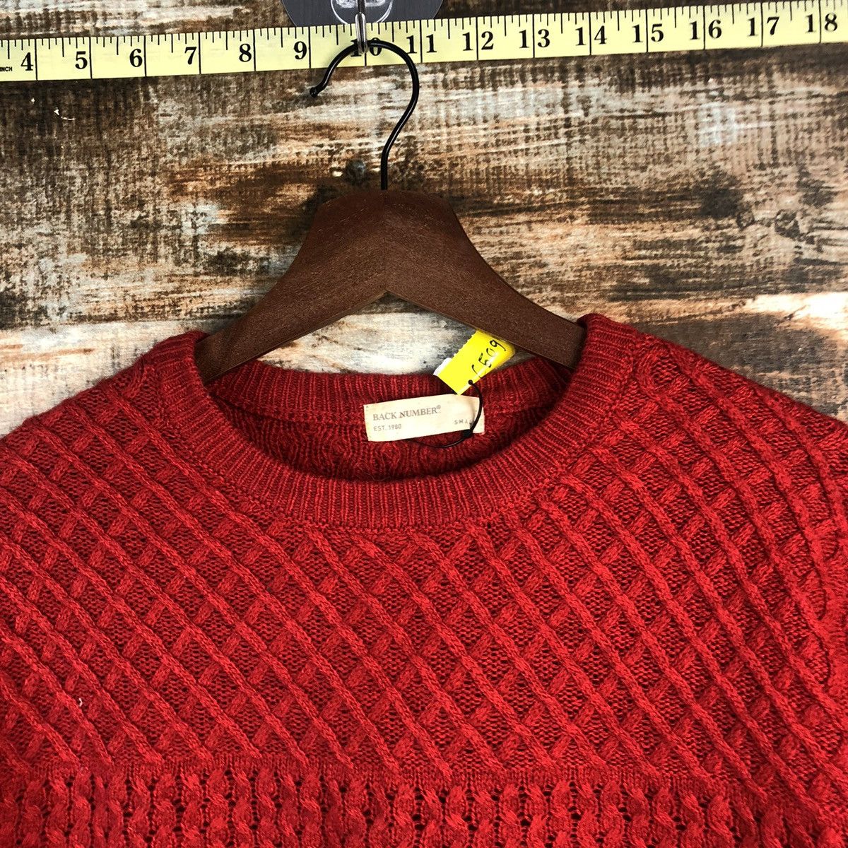 Homespun Knitwear DL Back Number japan Red sweatshirt Knitwear #C509 Size US S / EU 44-46 / 1 - 4 Thumbnail
