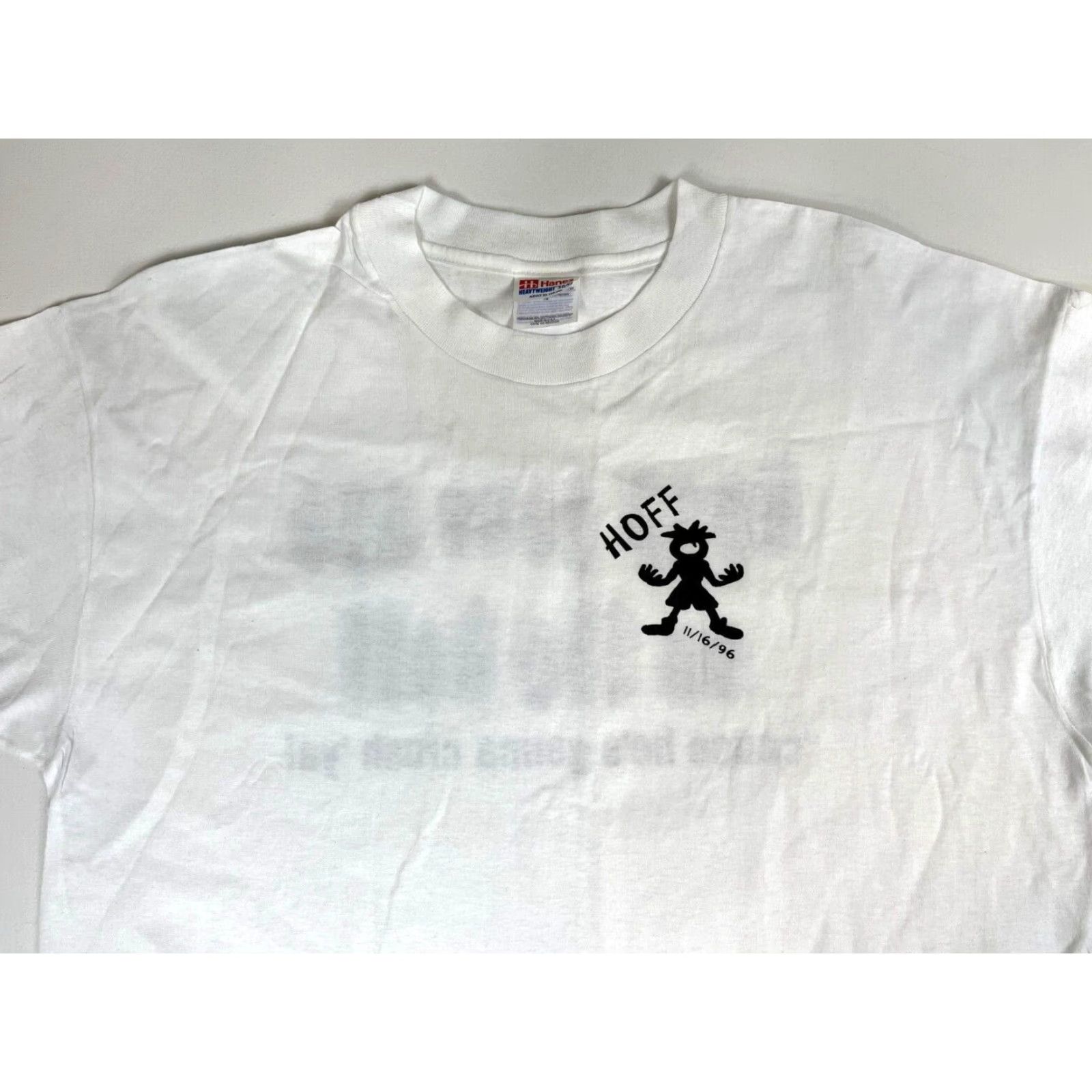 Hanes VINTAGE Men’s 1996 Hoff T-Shirt Hanes Heavyweight 50/50 Solid White XS? XL Size US XL / EU 56 / 4 - 3 Thumbnail