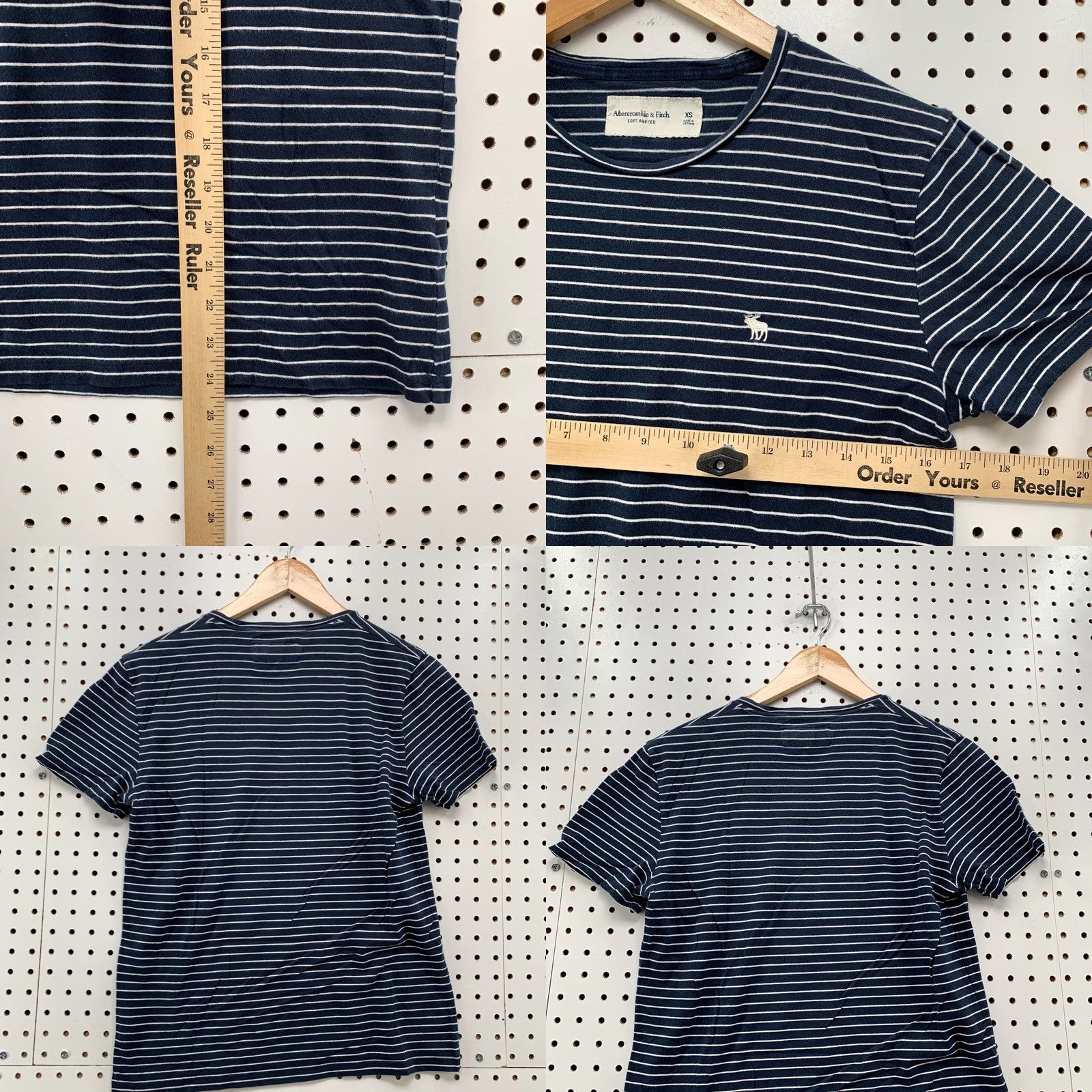 Abercrombie & Fitch Abercrombie & Fitch Soft A&F Tee Shirt Striped Womens XS Blue White Moose T-Shirt Cap Sleeve Crew Neck XS Womens Size XS / US 0-2 / IT 36-38 - 9 Thumbnail