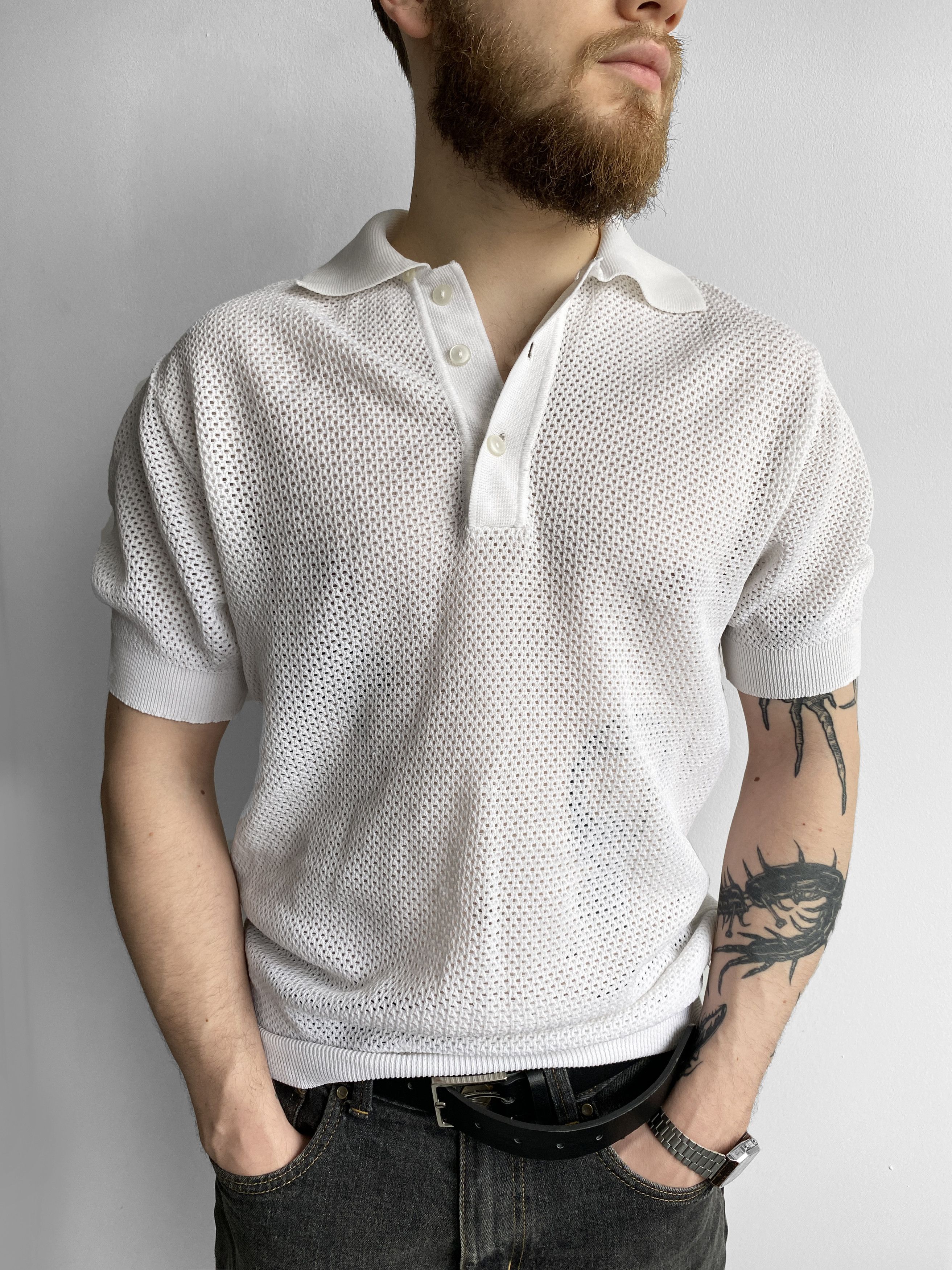 Vintage Vintage mesh polo y2k tshirt 90s Size US M / EU 48-50 / 2 - 1 Thumbnail