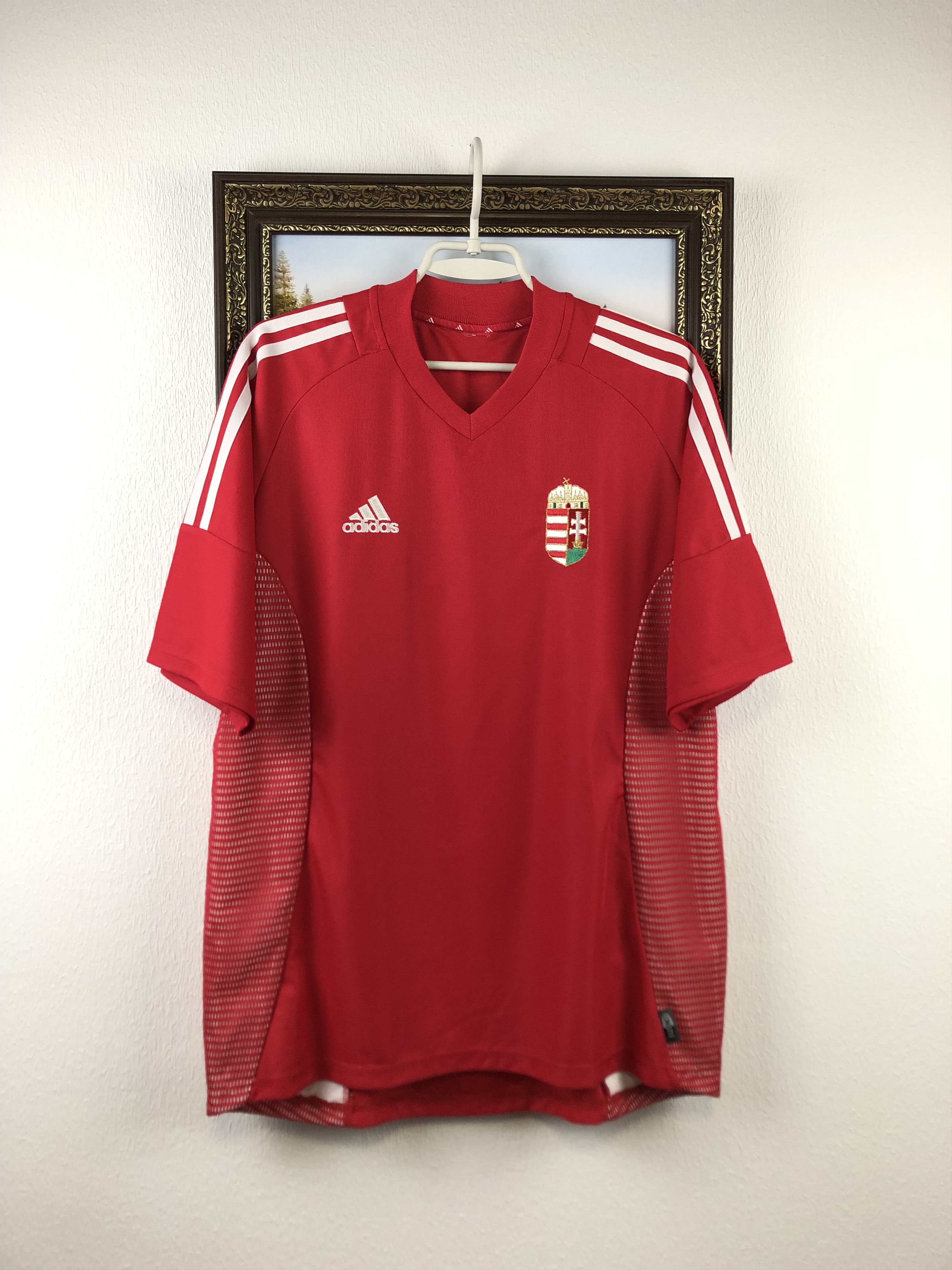 Vintage Vintage Adidas Hungary football shirt 2002 Soccer Jersey Size US XL / EU 56 / 4 - 1 Thumbnail