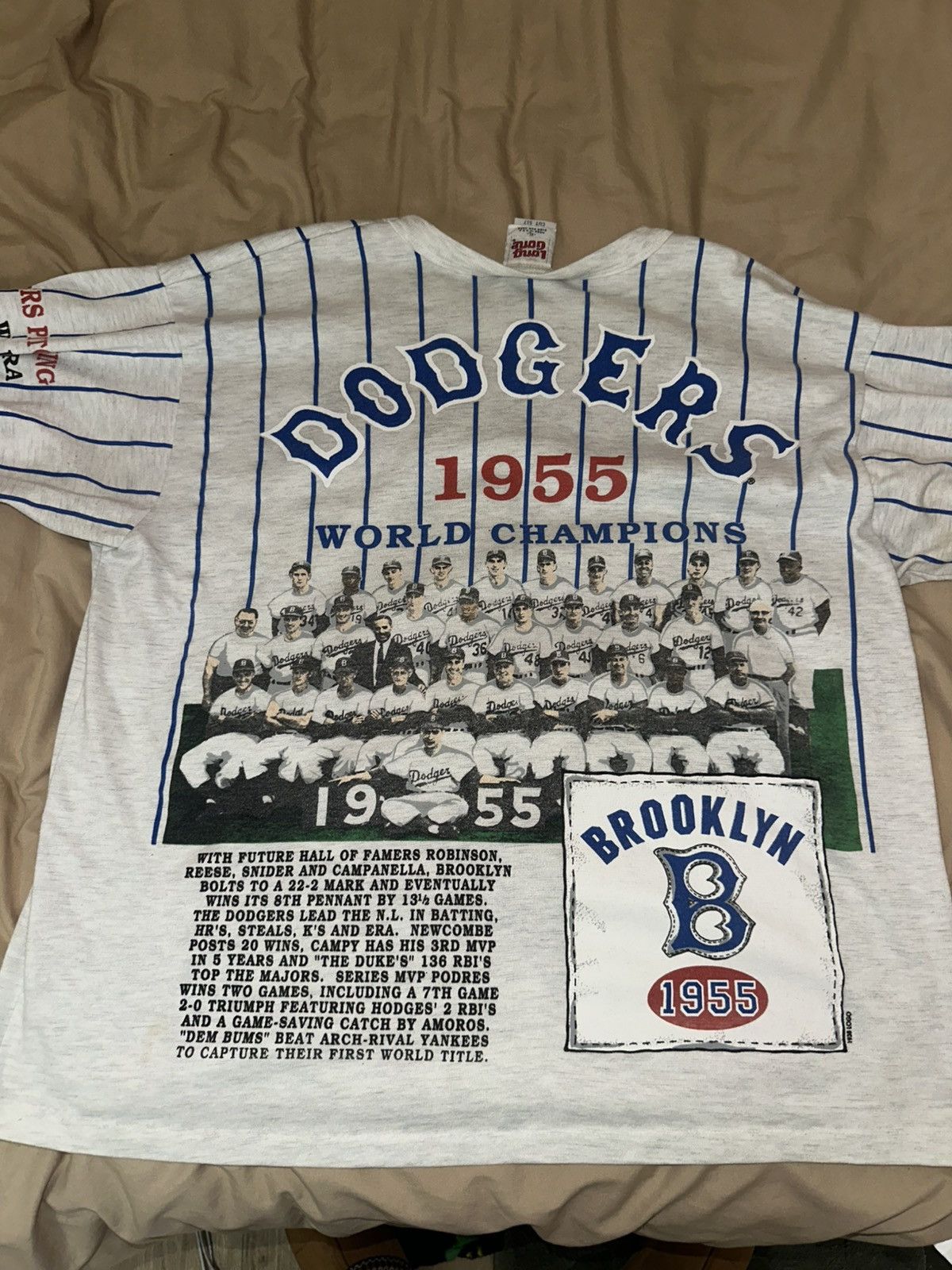 Other Vintage Long Gone Brooklyn Dodgers 1955 World Series Tee Size US XL / EU 56 / 4 - 5 Thumbnail